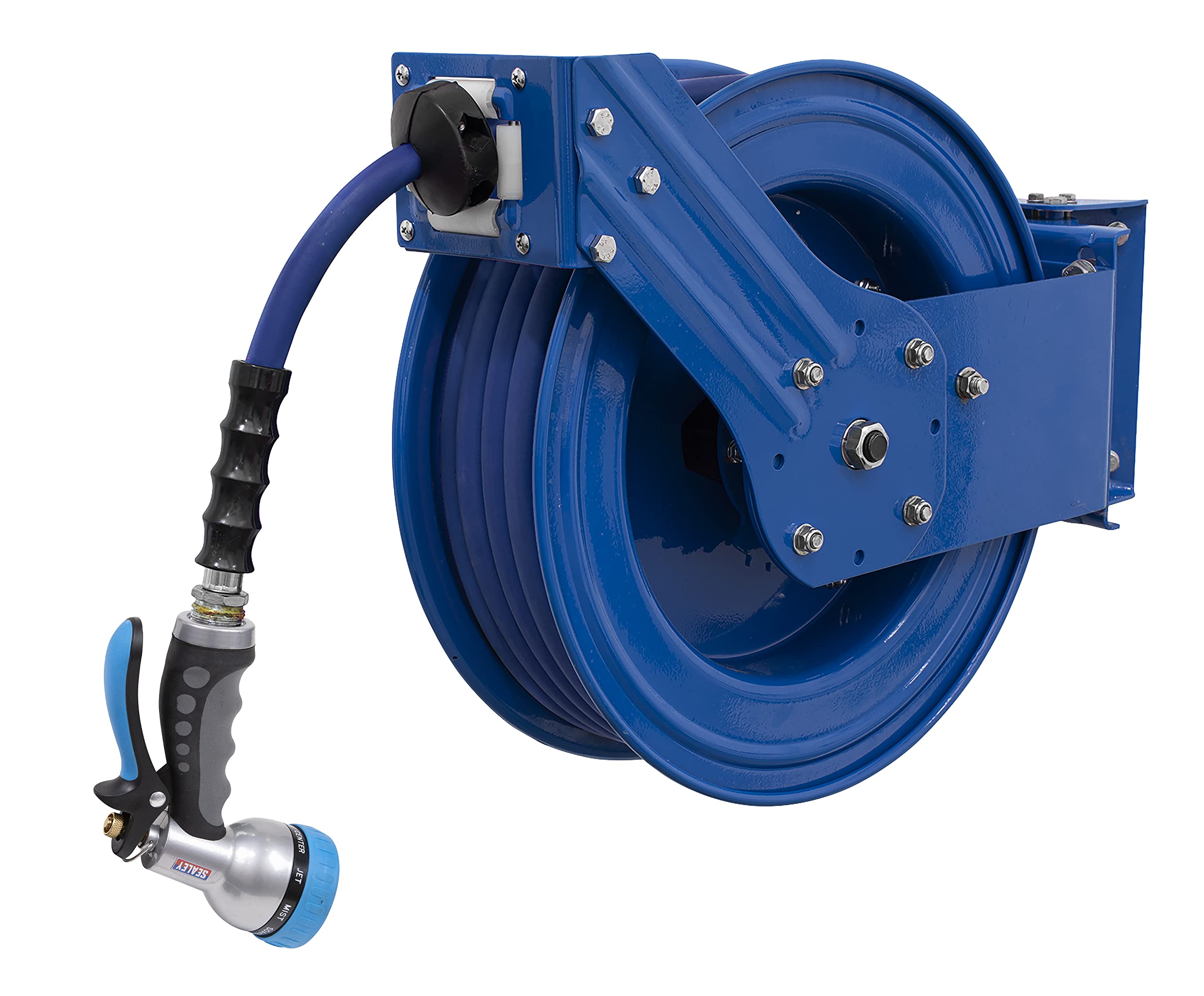 Sealey WHR1512 15m Heavy-Duty Retractable Water Hose Reel with 13mm ID Rubber Hose - Perfect for Garden, Lawn, Car Washing & Outdoor Cleaning