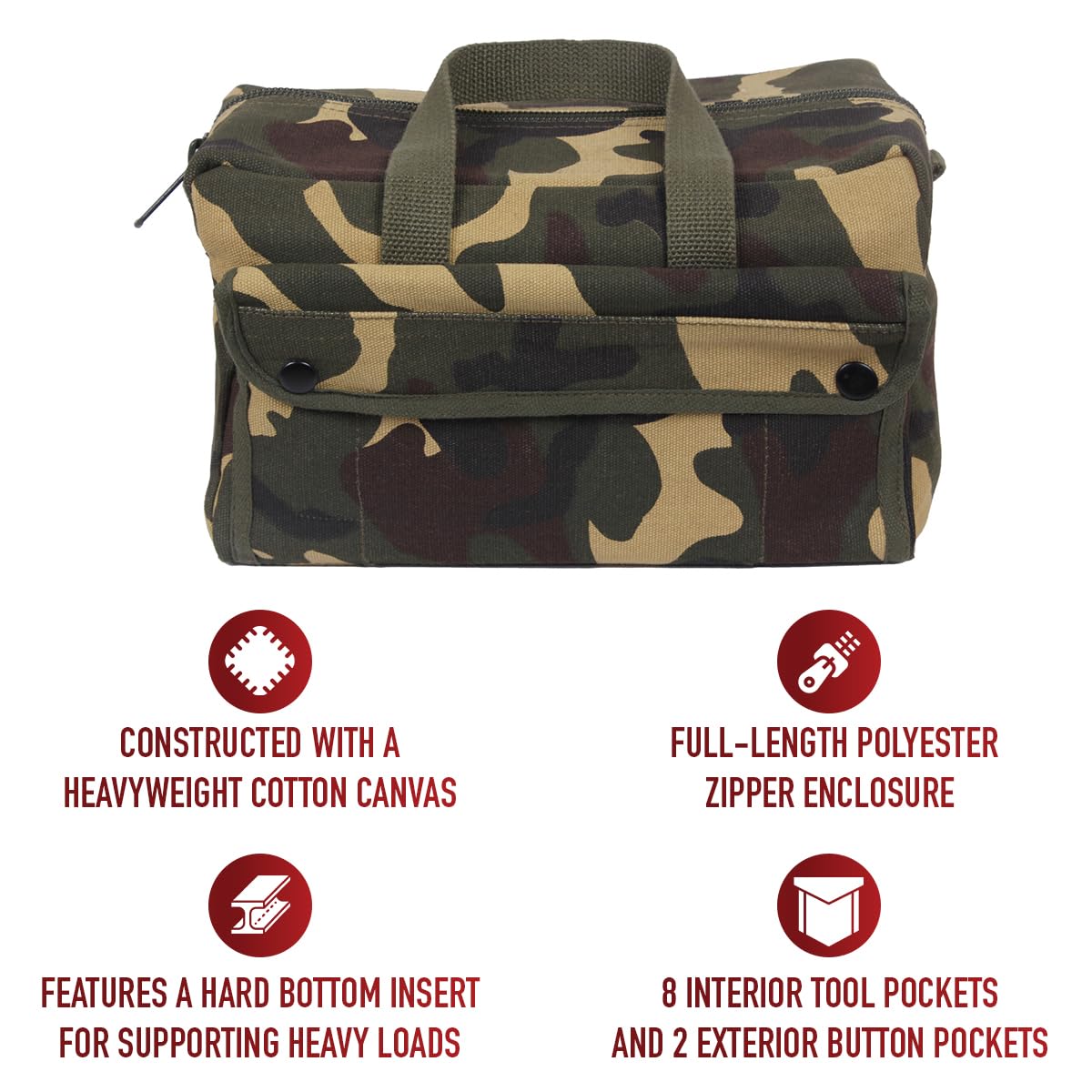 Woodland Camouflage Military Mechanics Tool Bag - Durable Tactical Gear for Outdoor Work, Hunting & Camping - Perfect for Mechanics, Contractors & DIY Enthusiasts