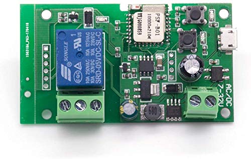 Wireless Jog Relay Momentary/Self-Locking Switch Module - DIY Smart Home Remote Control, WiFi Relay Switch Compatible with Ewelink App, Alexa Echo, Google Home & IFTTT (DC1) - Perfect for Home Automation, IoT Projects & Remote Device Control