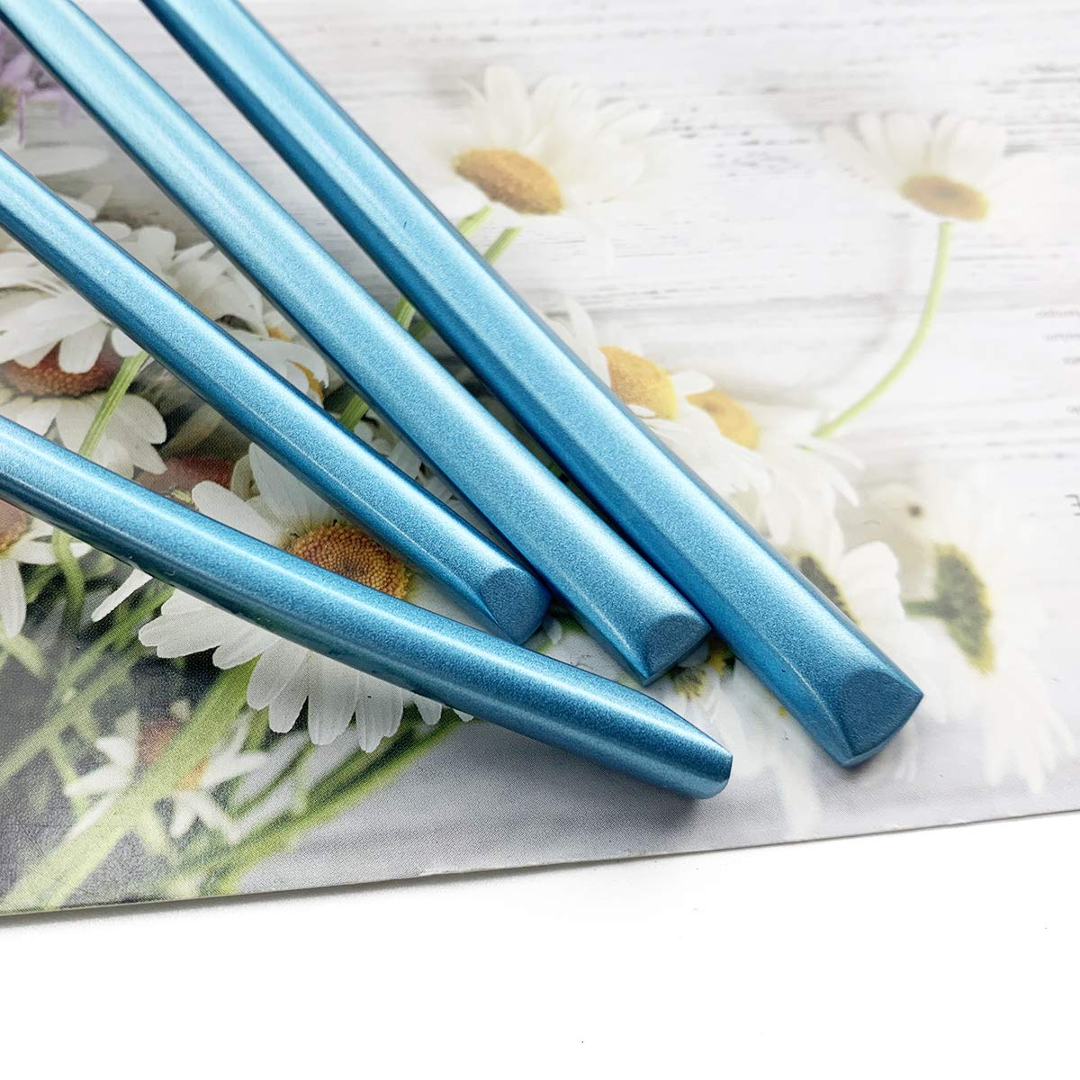 JASHII 5-Piece Modern Silverware Set - 18/10 Stainless Steel Elegant Flatware with Square Edge, Mirror Polished & Dishwasher Safe (Blue Silver) - Perfect for Everyday Dining, Dinner Parties & Kitchen Essentials