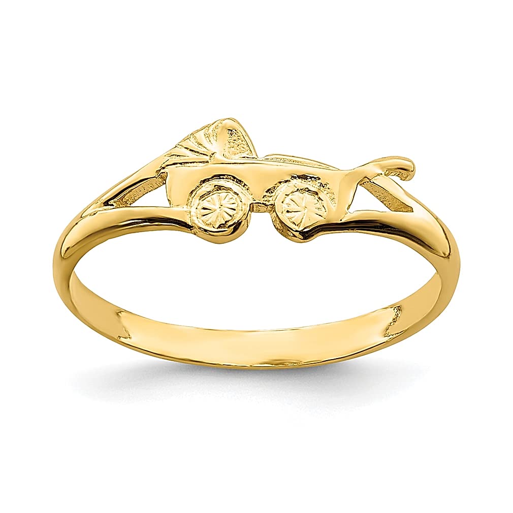 14K Yellow Gold Baby Band Ring - Size 1.50, Dainty Stroller Jewelry for Women, Elegant Gift for Her | Perfect for New Moms, Baby Showers & Special Occasions