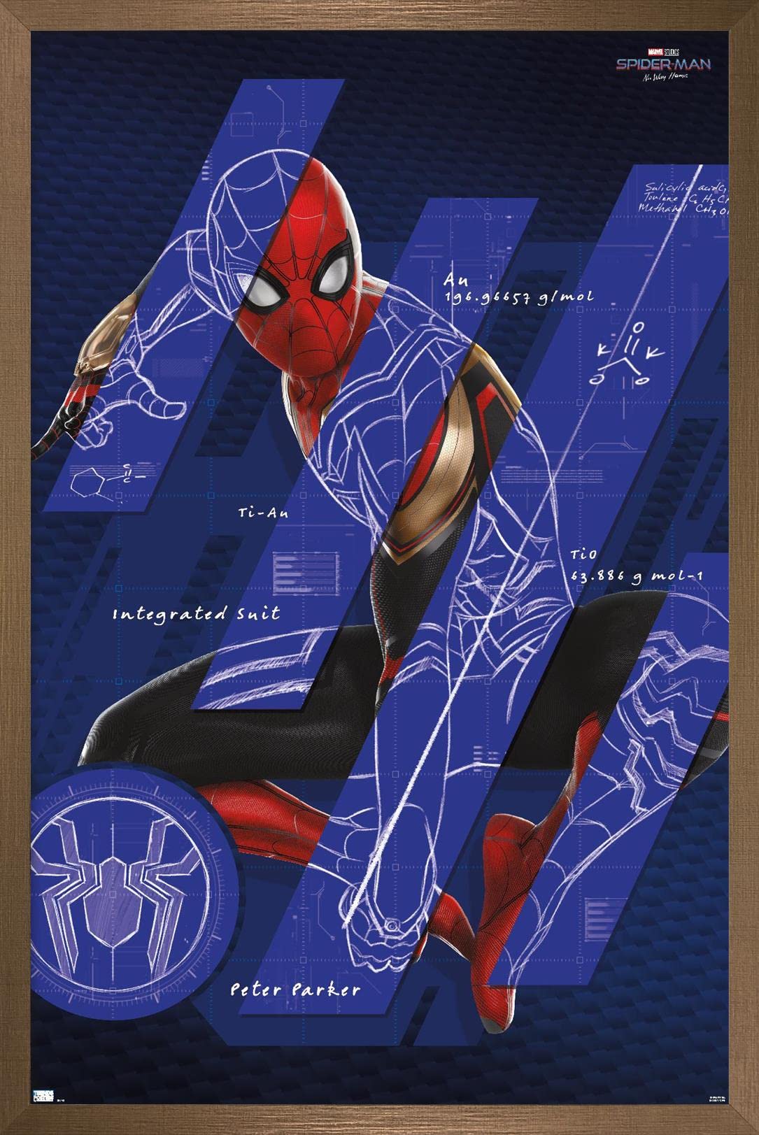 Marvel Spider-Man: No Way Home Bronze Framed Wall Poster 22.4x14.7 Inches - Premium Home Theater Decor, Superhero Bedroom Art, Movie Lover Gift Idea