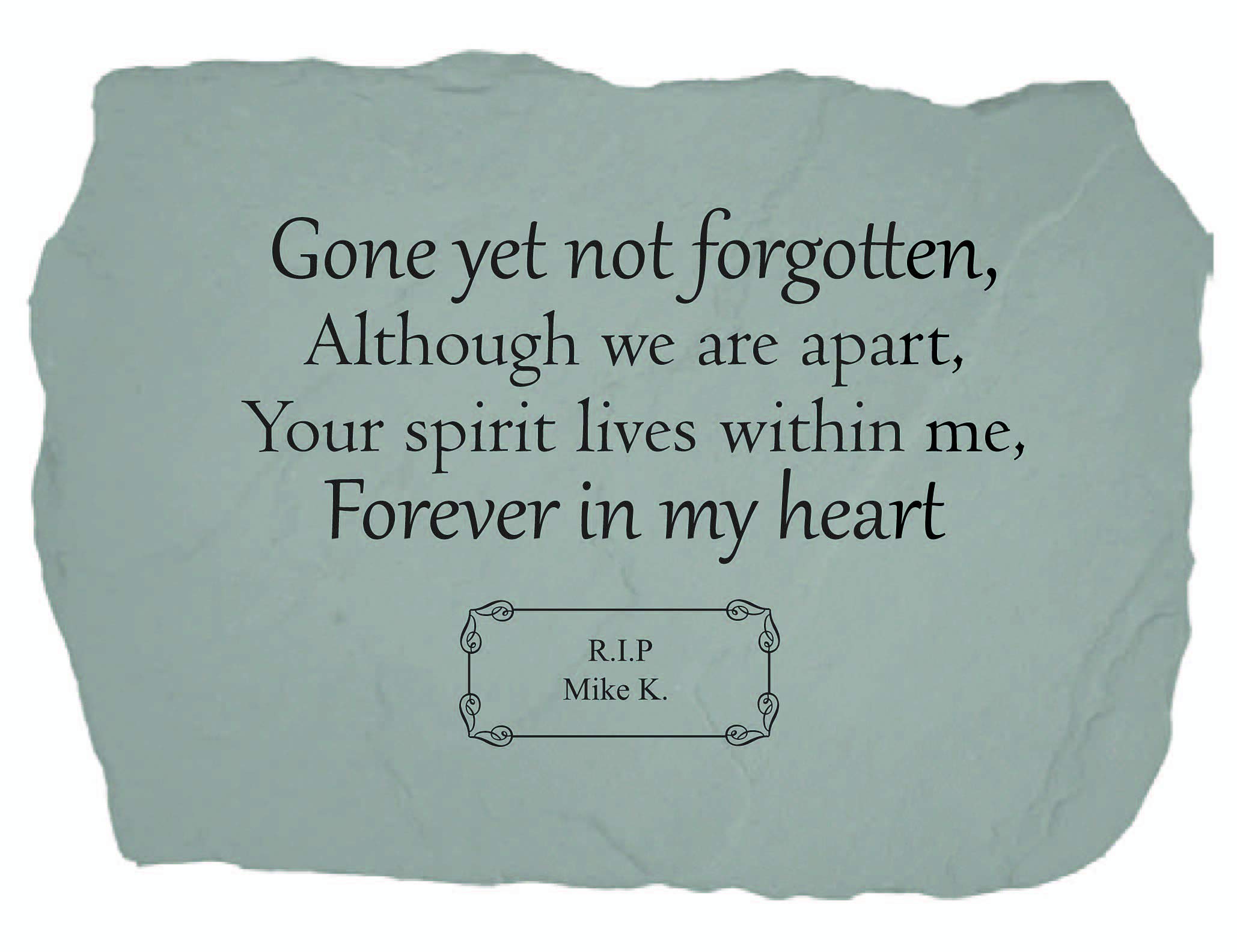 Personalized Fused Glass Memorial Stone - Kay Berry Gone But Not Forgotten - Custom Engraved Keepsake for Gravesite, Garden or Home Memorial