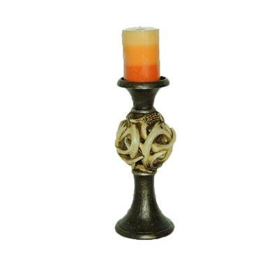 Antler Ball Pillar Candle Holder - Elegant Rustic Home Decor for Wedding, Christmas & Holiday Centerpieces