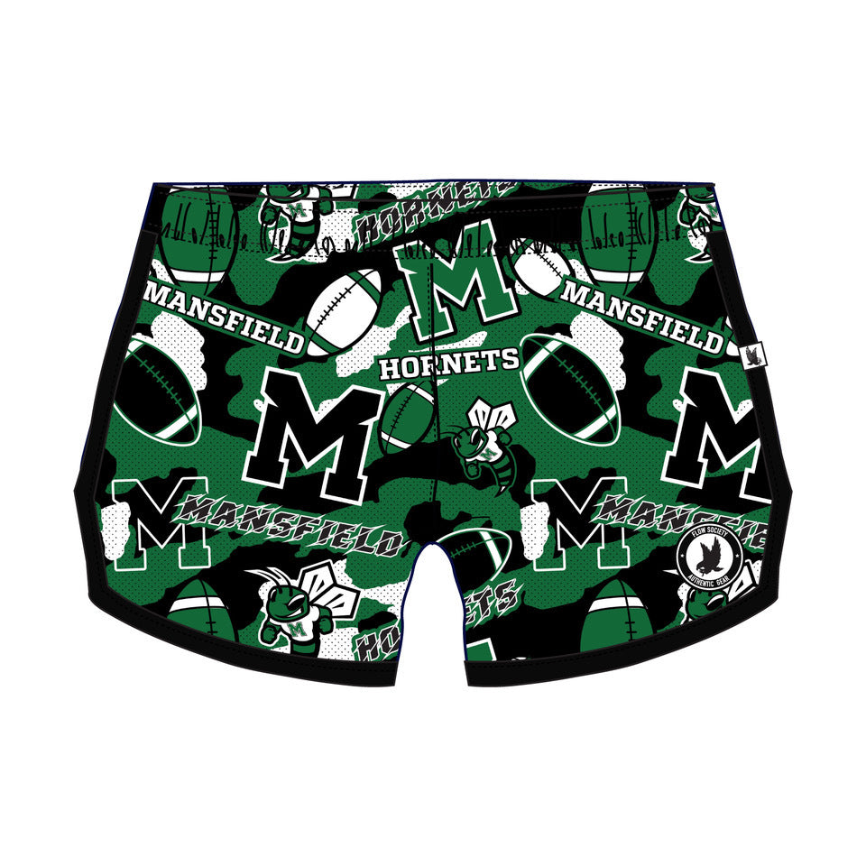 Girls & Women's Mansfield Hornets Football Shorts - Comfortable Athletic Shorts for Cheerleading, Soccer, and Casual Wear