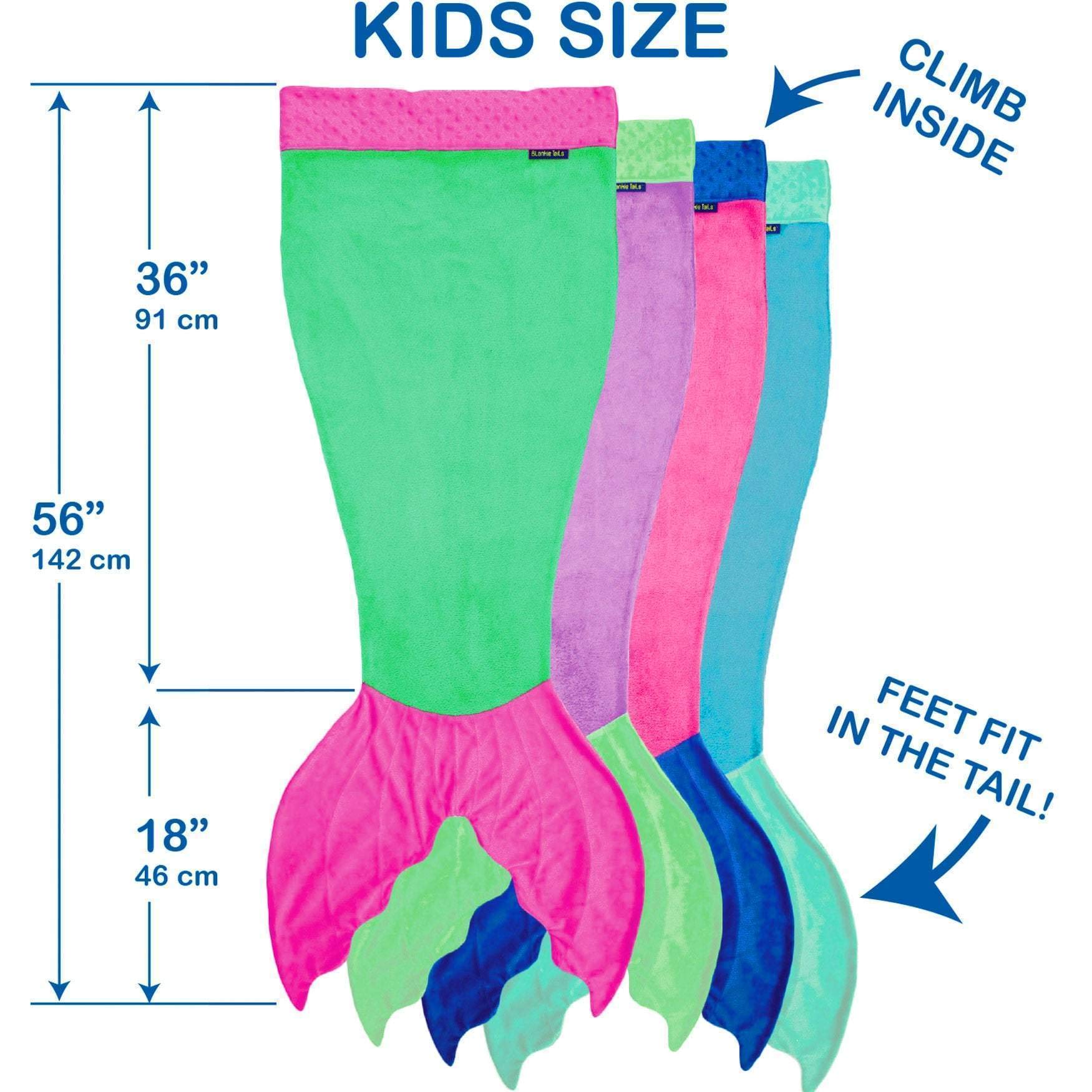 Blankie Tails Mermaid Blanket - Soft Double Sided Minky Fleece Wearable Blanket for Adults & Kids | Cozy Gift for Bed, Sofa & Movie Nights