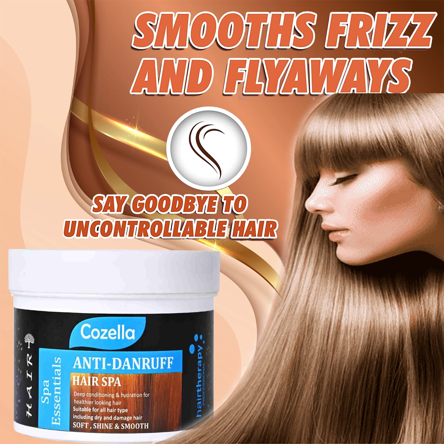 Cozella Anti-Dandruff Hair Spa Treatment - Deep Conditioning & Hydrating Hair Mask for Dry, Damaged Hair - Sulfate & Paraben Free - Soft, Shiny & Smooth Hair - 500ml White Bottle - Perfect for Home Hair Care & Salon-Style Treatment