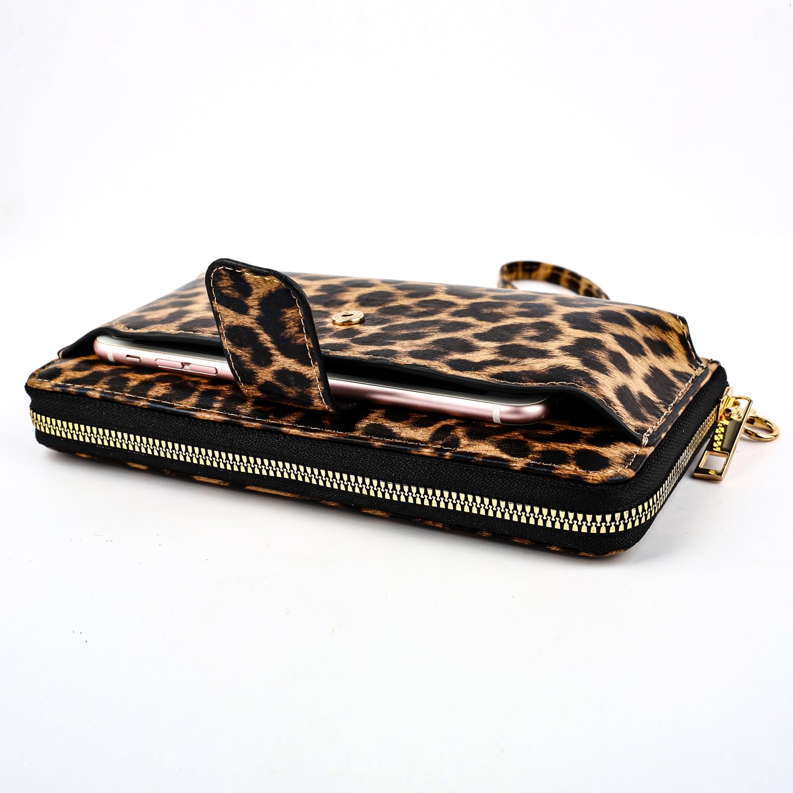 RFID Blocking Women's Wristlet Wallet with Phone Holder - Stylish Crossbody Purse for Everyday Use, Travel & Shopping