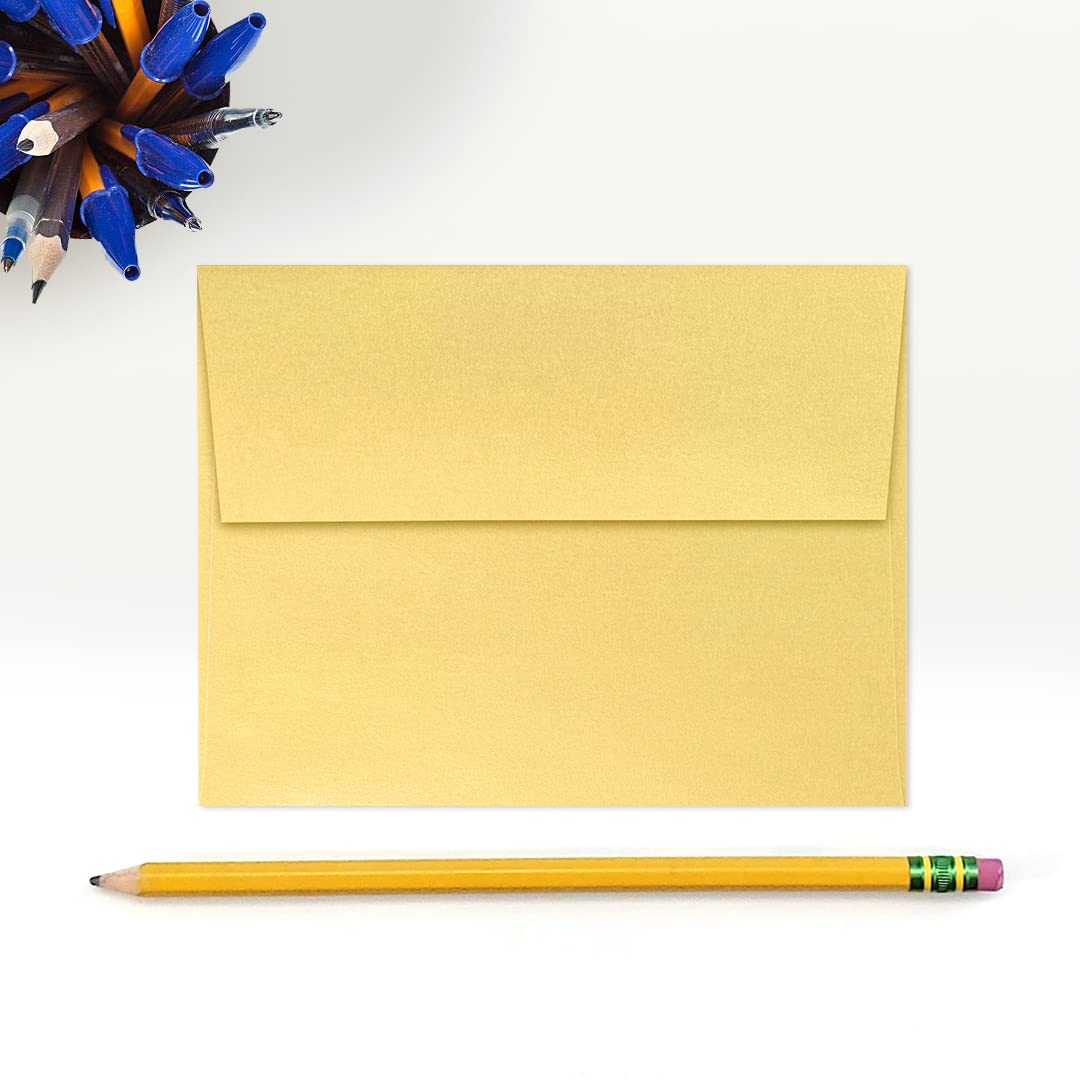 Premium A2 Gold Metallic Invitation Envelopes (4 3/8