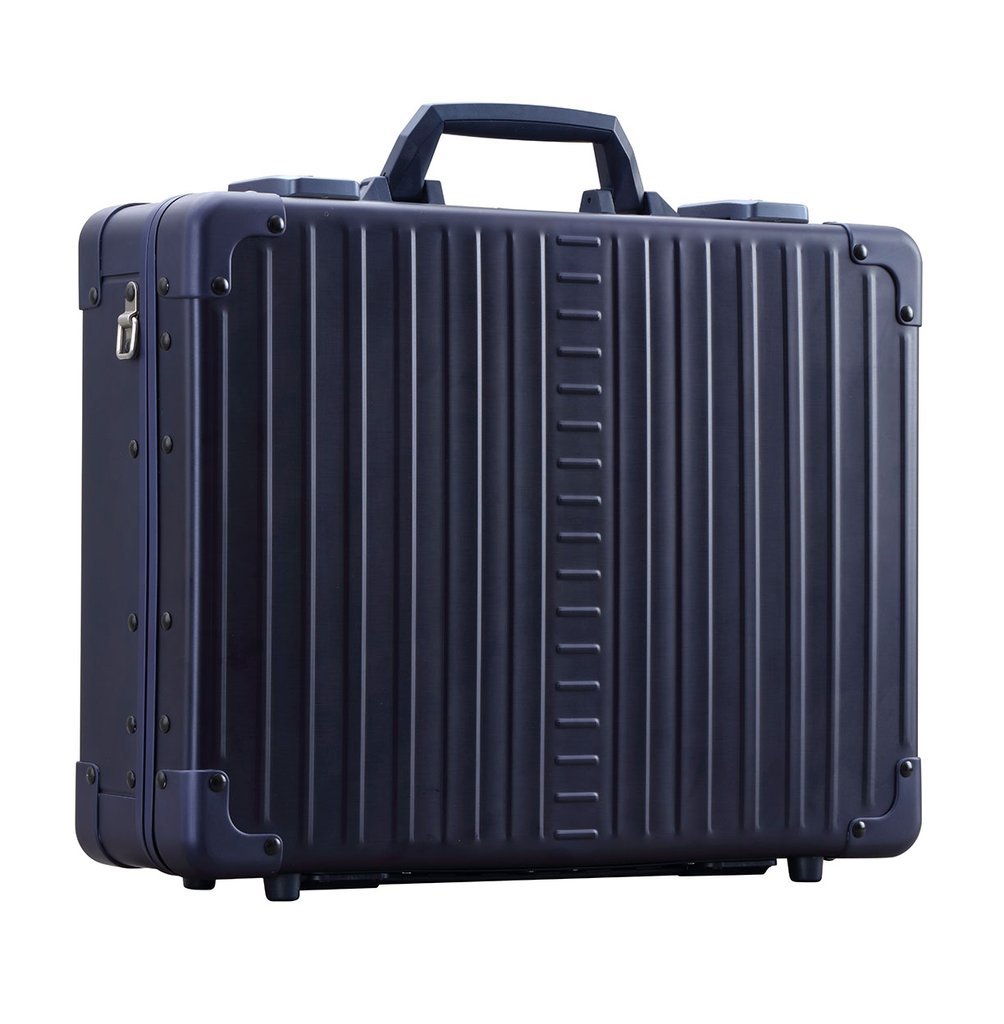 Premium 17 Inch Aluminum Briefcase for Men – Shockproof Hard Shell Laptop Case with TSA Approved Locks | Durable Metal Business Attache for Travel, Office & Storage | Perfect for Business Trips, Commuting & Professional Meetings (Sapphire Blue)