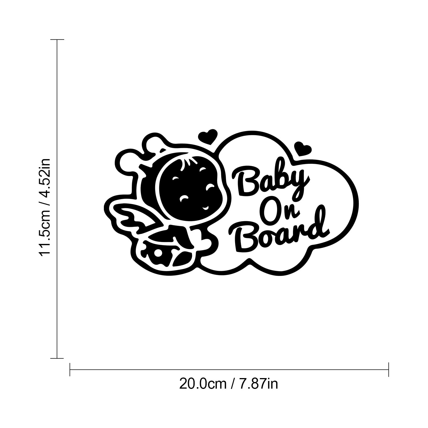 Reflective Baby On Board Car Stickers (2-Pack) - High Visibility Safety Decals for Car Windows, Child Safety Warning Signs in Rainbow White - Perfect for Family Vehicles, School Pickups & Road Trips