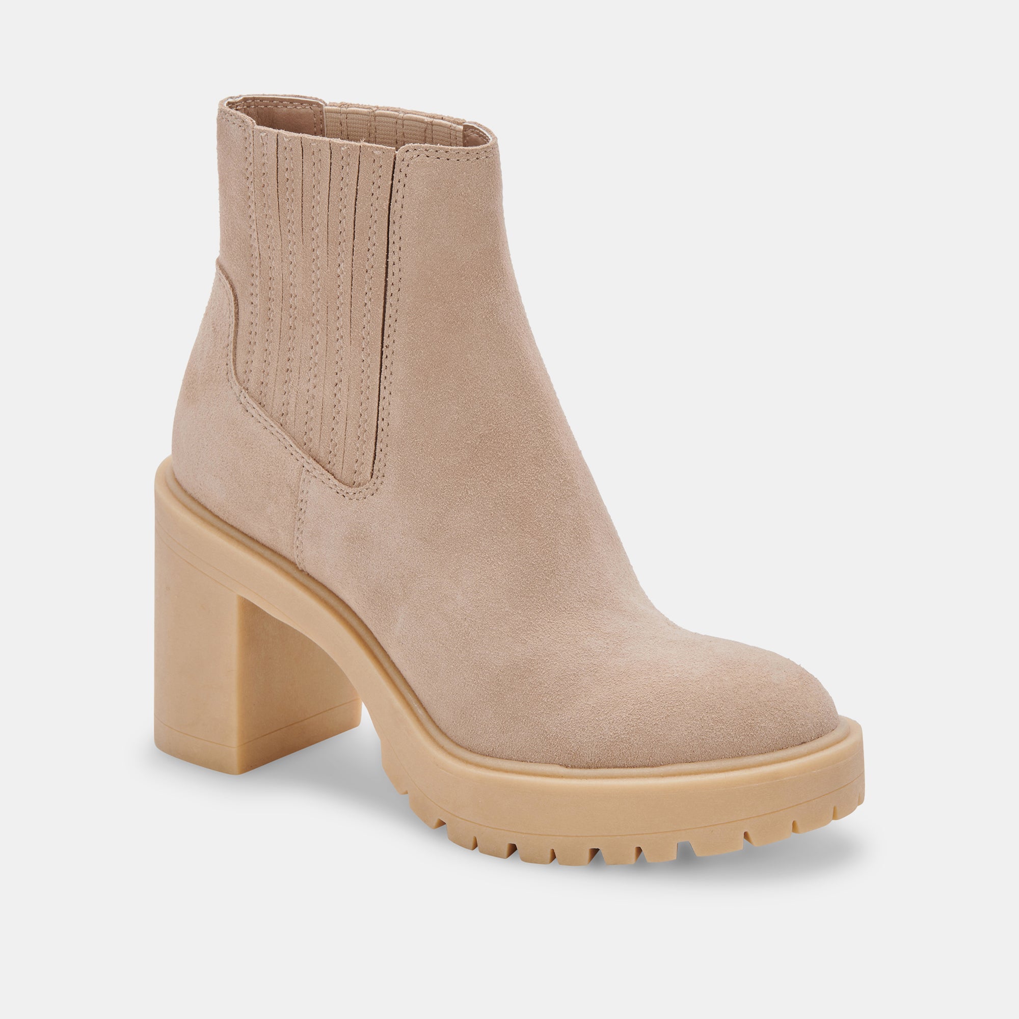 Caster H2O Wide Booties in Dune Suede - Waterproof & Comfortable Women's Shoes for Outdoor Hiking & Beach Walking