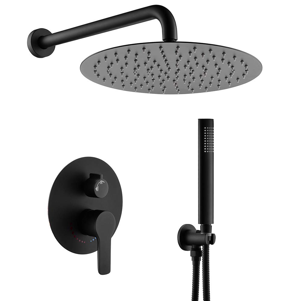 Premium Black Shower System - 12