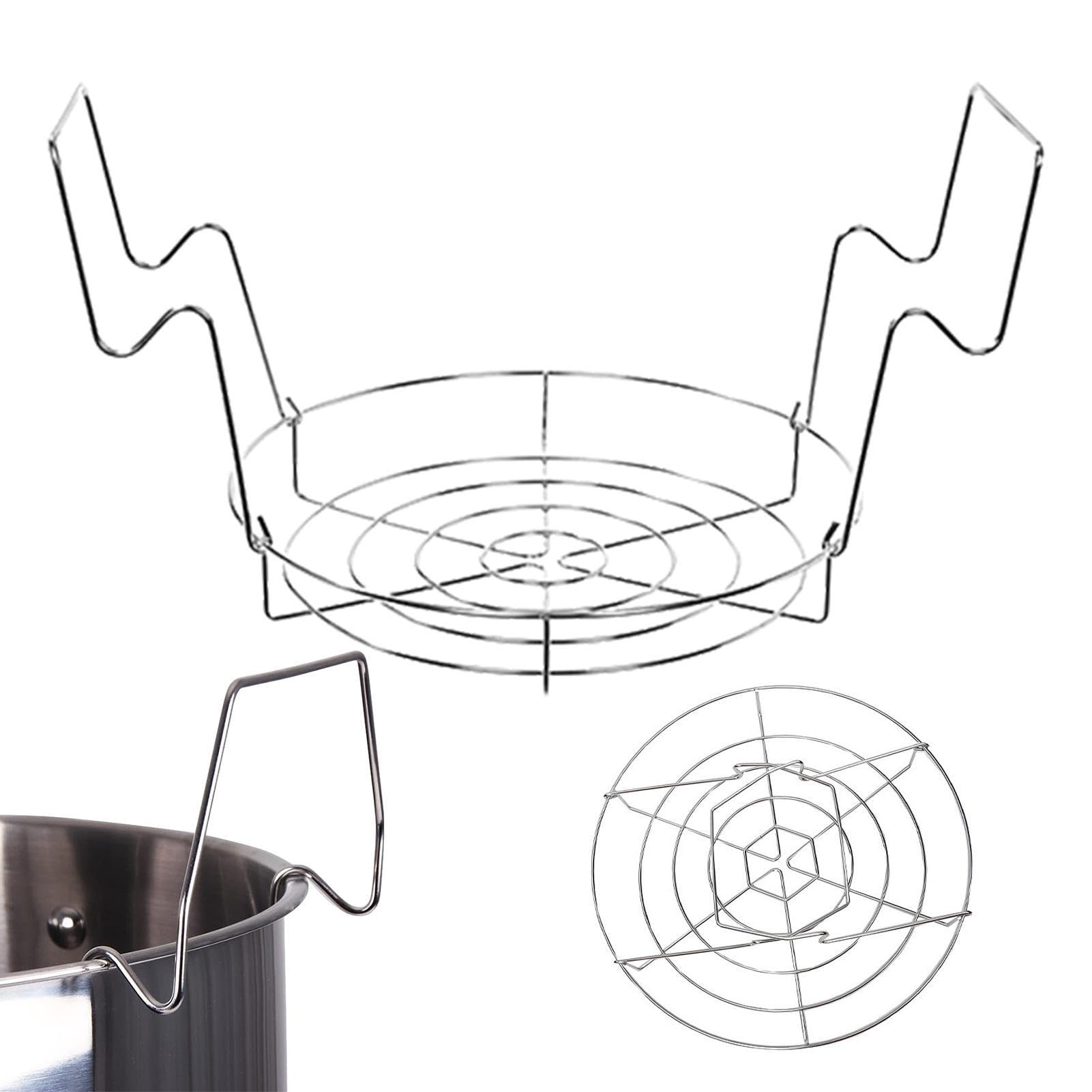 Stainless Steel Canning Rack for Stock Pot - Steamer Rack with Handles for Mason Jars, Anti-Scalding Wire Stand - Perfect for Home Canning, Preserving, and Steam Cooking