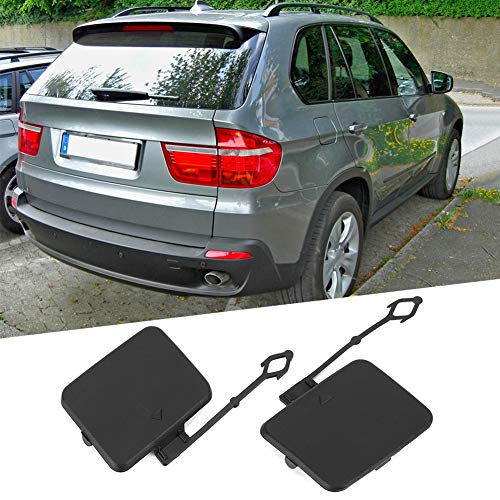 Pair of Rear Tow Hook Covers for BMW X5 E70 (2006-2013) - Genuine Fit Replacement Part #51 12 7 158 448 - Perfect for Off-Road Protection & Bumper Repair