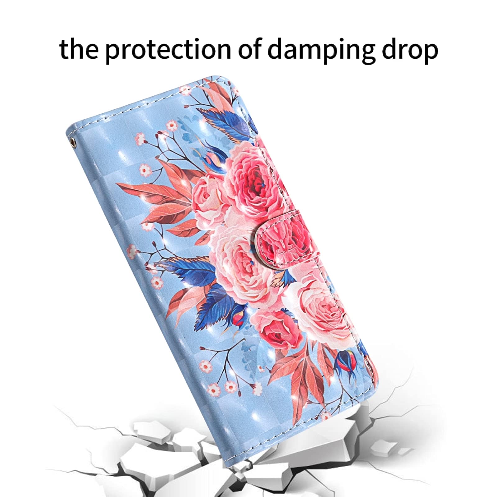 Google Pixel 3a Phone Case - 3D Printed Floral Design, Horizontal Flip Cover with Card Holder, Wallet & Lanyard - Premium TPU + PU Leather Protective Case (Colored Flowers) - Perfect for Everyday Use, Travel & Hands-Free Convenience