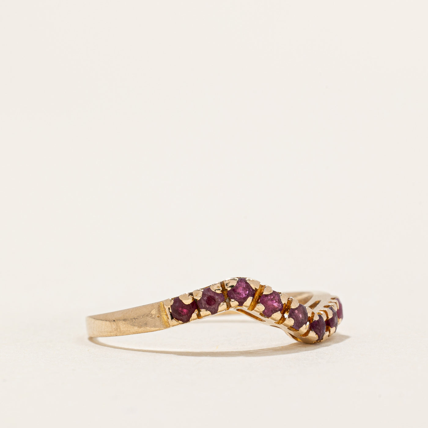 Ruby Zig Zag Ring | 0.13ctw Genuine Gemstone | Size 7.25 | Elegant Stackable Ring for Women | Perfect for Everyday Wear, Date Nights & Special Occasions
