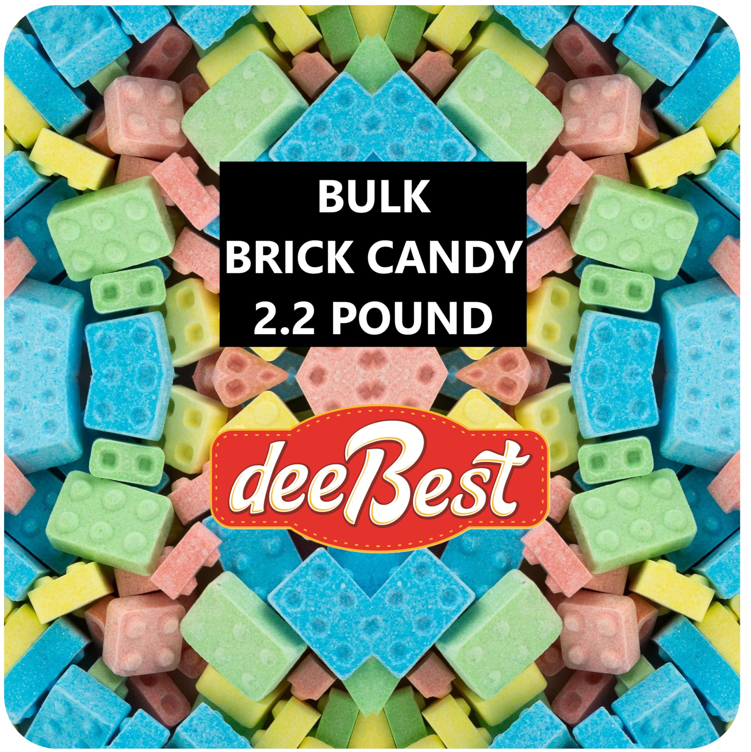 Dee Best Candy Brix - 2.2 lbs Bulk Hard Candy Blocks in Assorted Colors (Red, Blue, Green, Yellow) - 440+ Pieces Kosher Parve Certified - Perfect for Birthday Parties, Classroom Rewards & DIY Candy Crafts