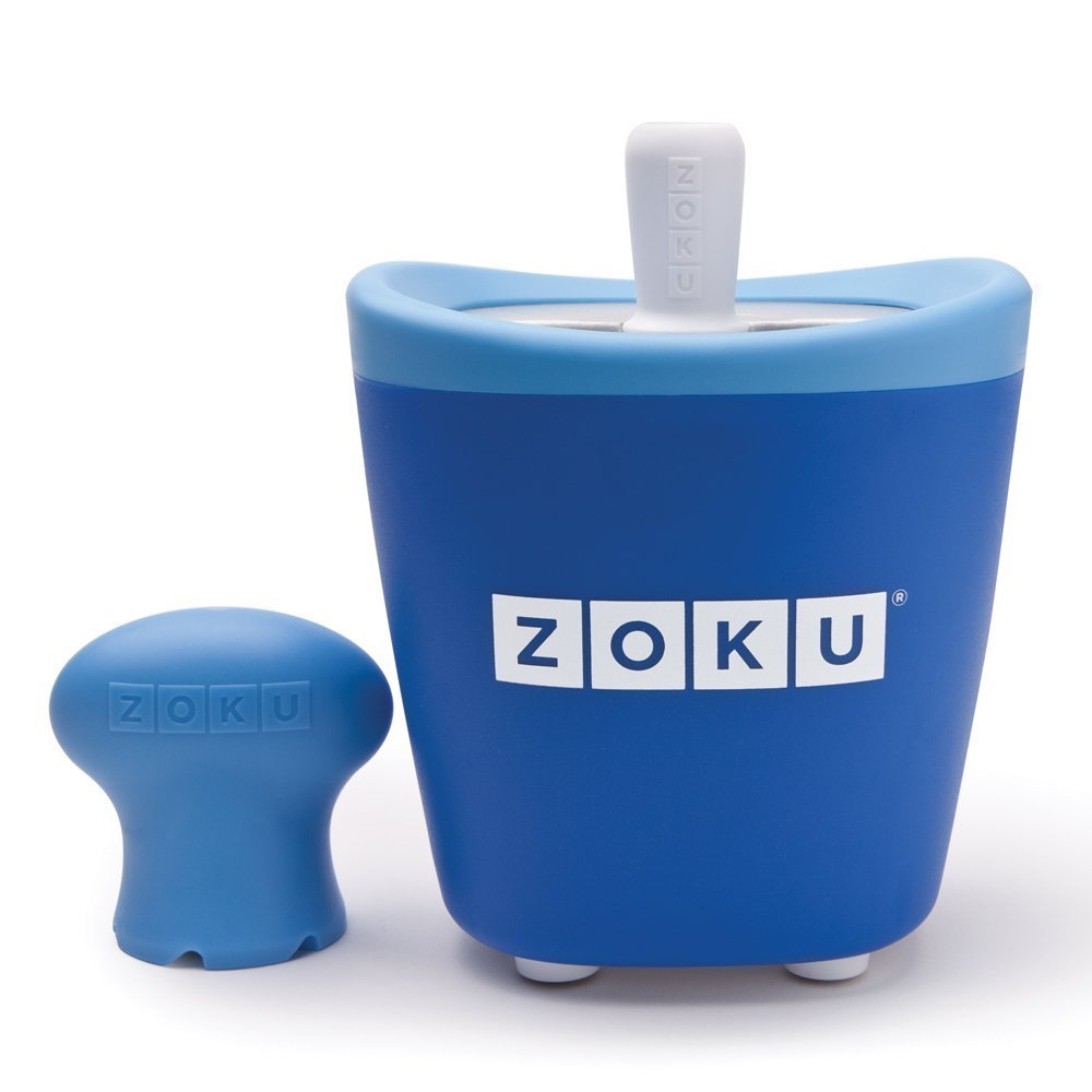Zoku Single Quick Pop Maker - Fast 7-Minute Homemade Popsicle Maker for Kids & Adults - Perfect for Summer Treats, Healthy Snacks & Party Desserts - Blue