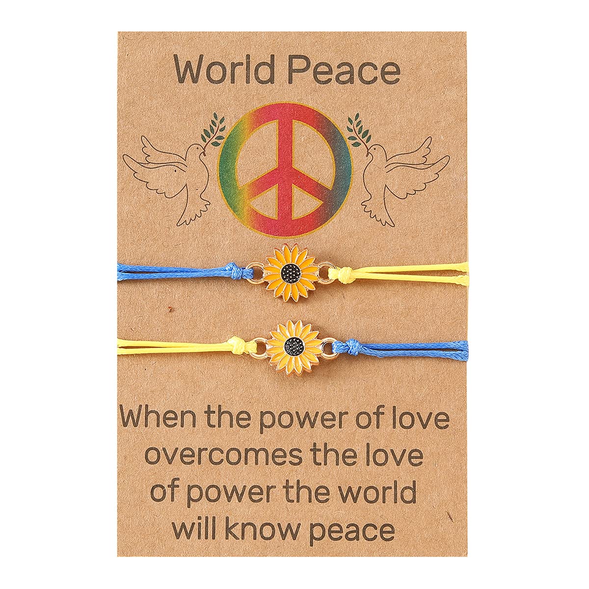 Ukrainian Flag Bracelet - Blue & Yellow Sunflower Peace Bracelet for Women, Men & Teens | Stand with Ukraine Jewelry Gift for Support & Solidarity | Perfect for Charity Events, Protests & Everyday Wear
