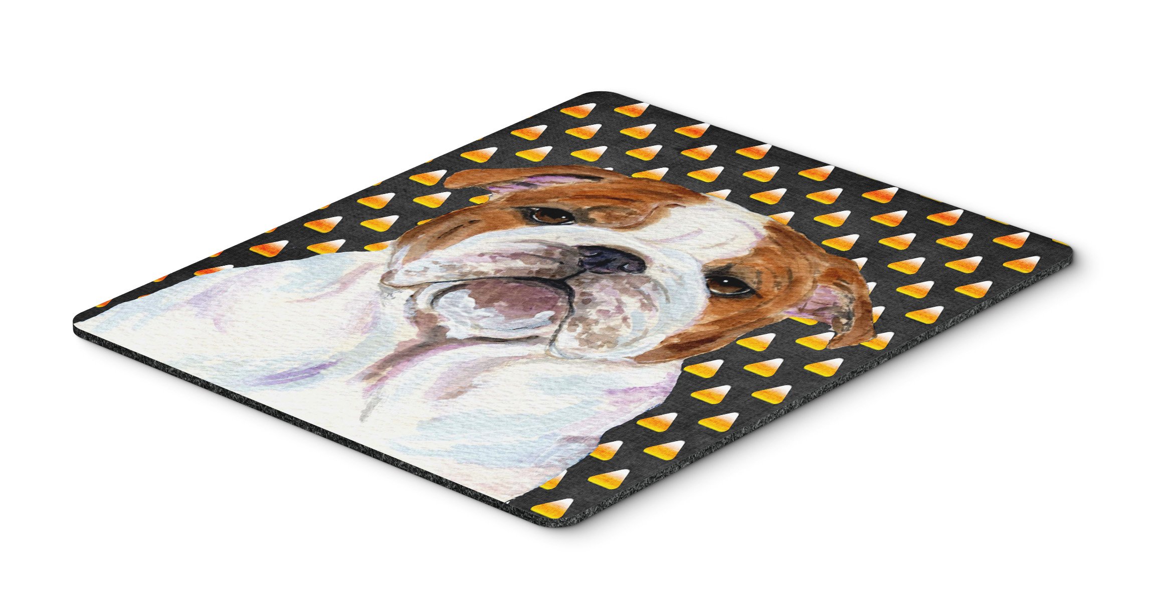 Caroline's Treasures SS4277MP English Bulldog Candy Corn Halloween Portrait Mouse Pad - Large Washable Non-Slip Desk Mat for Home Office, Gaming & Computer Work | Perfect for Halloween Decor & Workspace Accessories