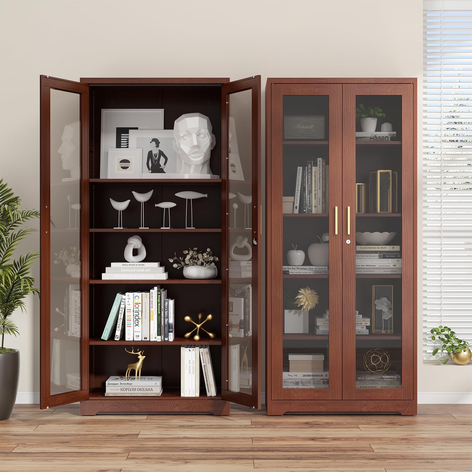 Glass Display Cabinet with Doors - 71