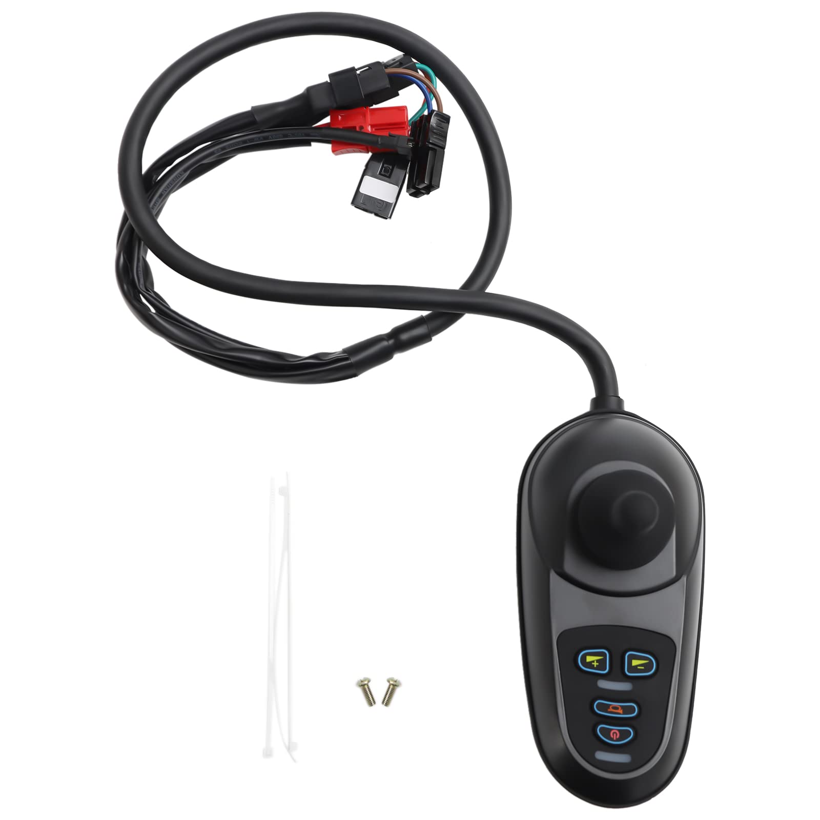 Electric Wheelchair Joystick Controller - 24V DC Adjustable Speed & Brake with 4 Keys - 360° Free-Steering for Mobility Wheelchairs - Perfect for Indoor/Outdoor Use & Daily Commuting