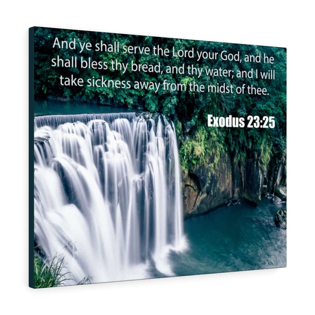 Exodus 23:25 Christian Wall Art - The Lord is Merciful and Gracious Bible Verse Print - Ready to Hang Scripture Decor for Home, Church & Office - Perfect Christian Gift for Weddings, Baptisms & Housewarmings