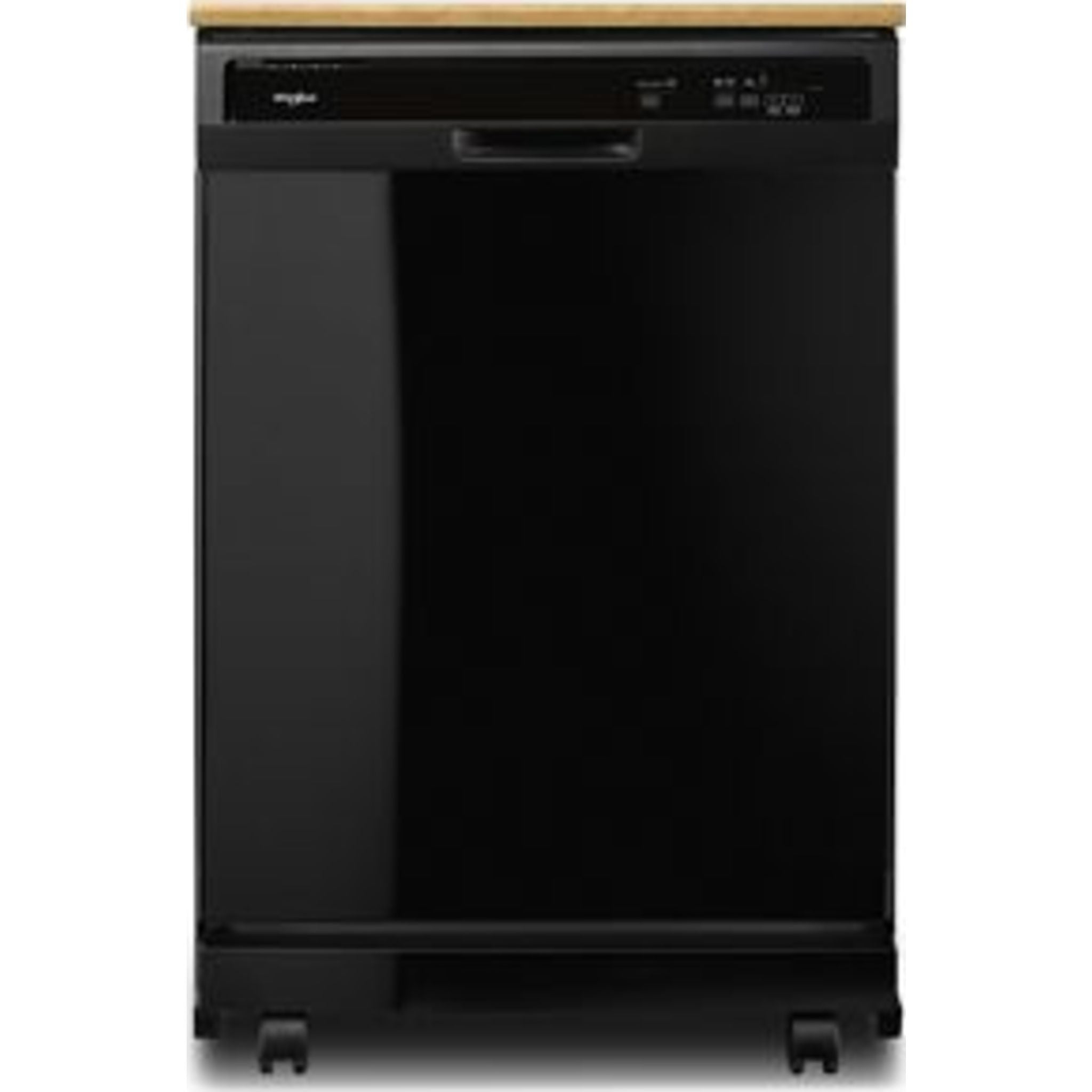 Whirlpool WDP370PAHB Portable Dishwasher with Plastic Tub - Black | Compact Countertop Dishwasher for Small Kitchens, Apartments & RVs
