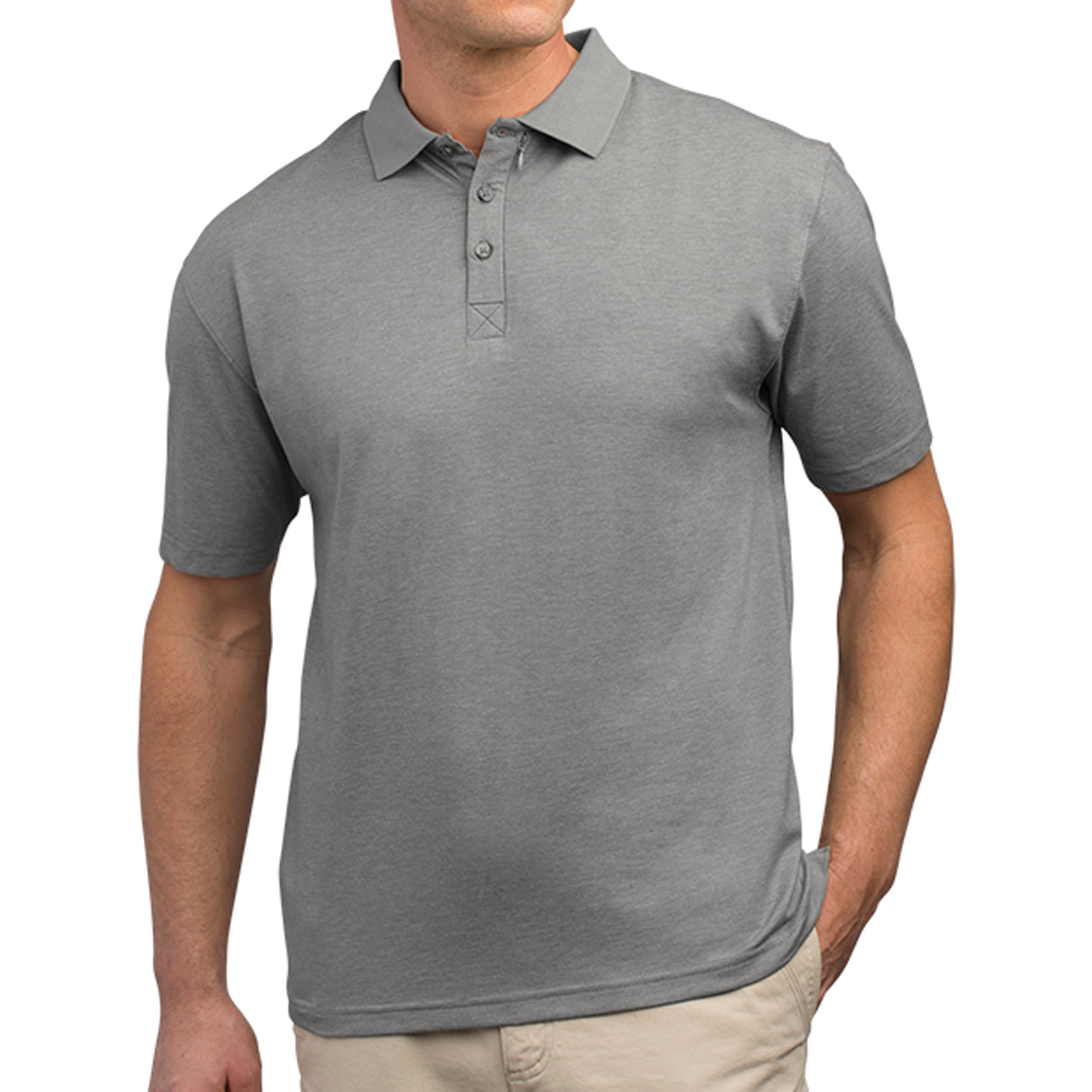 SCOTTeVEST Men's Travel Polo Shirt with 3 Hidden Pockets - Moisture Wicking & Breathable Performance Shirt for Outdoor, Business, Golf & Casual Wear
