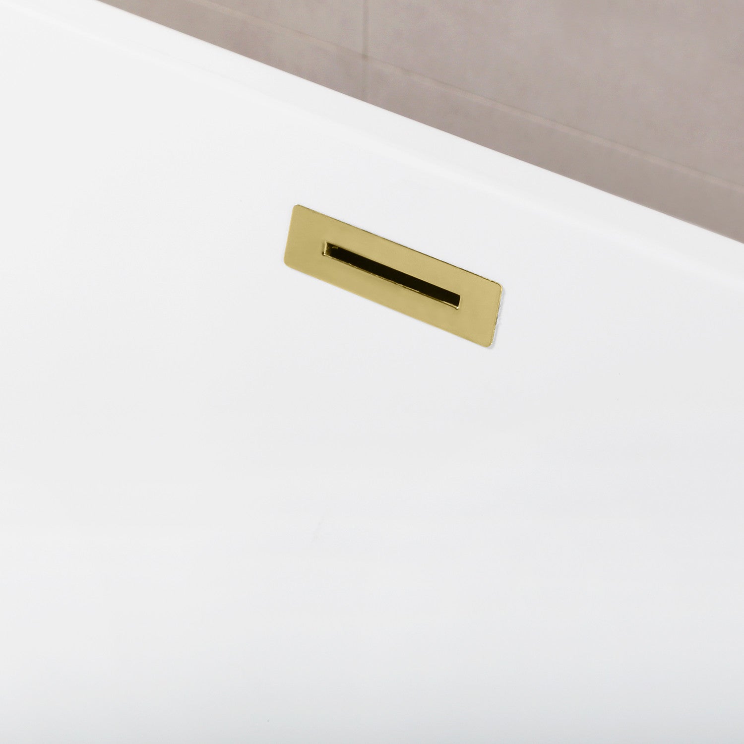 Aqua Eden 59 Inch Acrylic Freestanding Bathtub - Rectangular Double Ended Soaking Tub with Drain, Glossy White & Polished Brass Finish | Perfect for Luxury Bathrooms & Spa Retreats