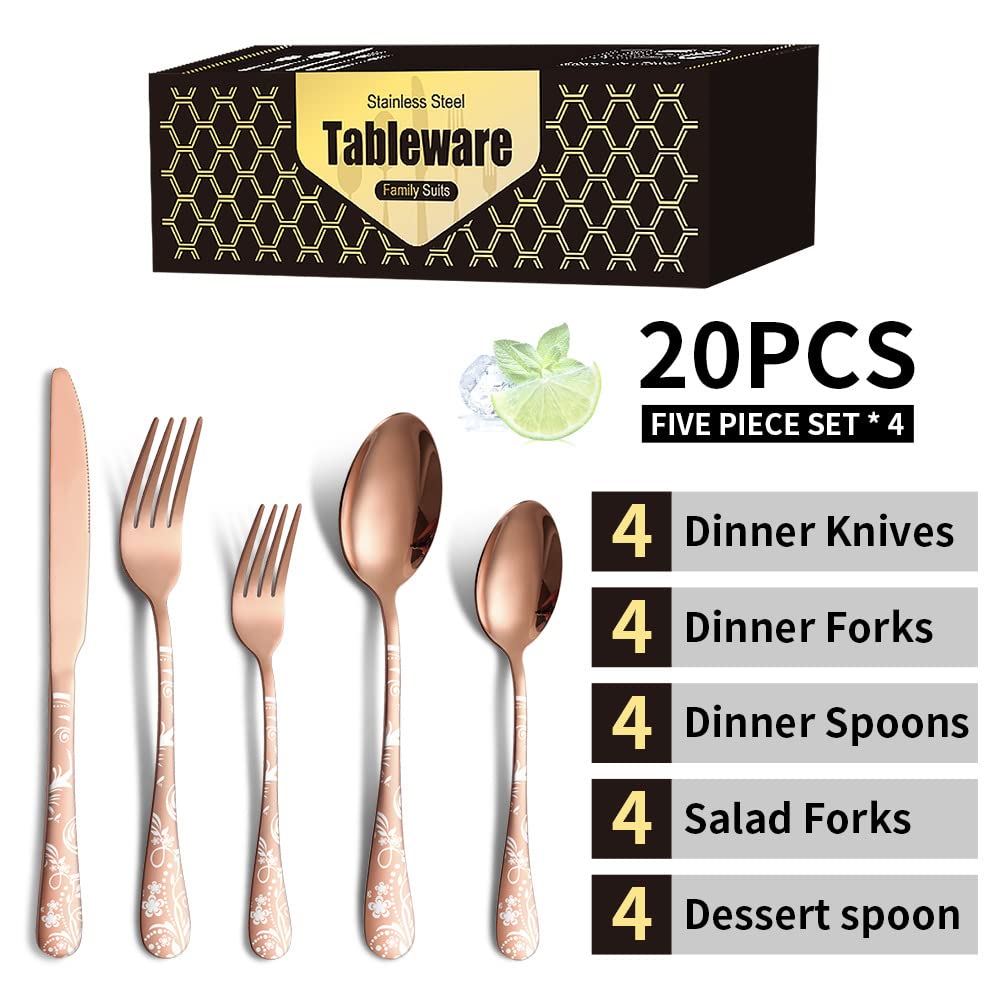 Premium 12-Piece Stainless Steel Flatware Set - Modern Mirror-Polished Silverware with Knife, Fork, Spoon & Teaspoon - Dishwasher Safe Cutlery for Family Dining (60 PCS) - Perfect for Dinner Parties, Restaurants & Everyday Use