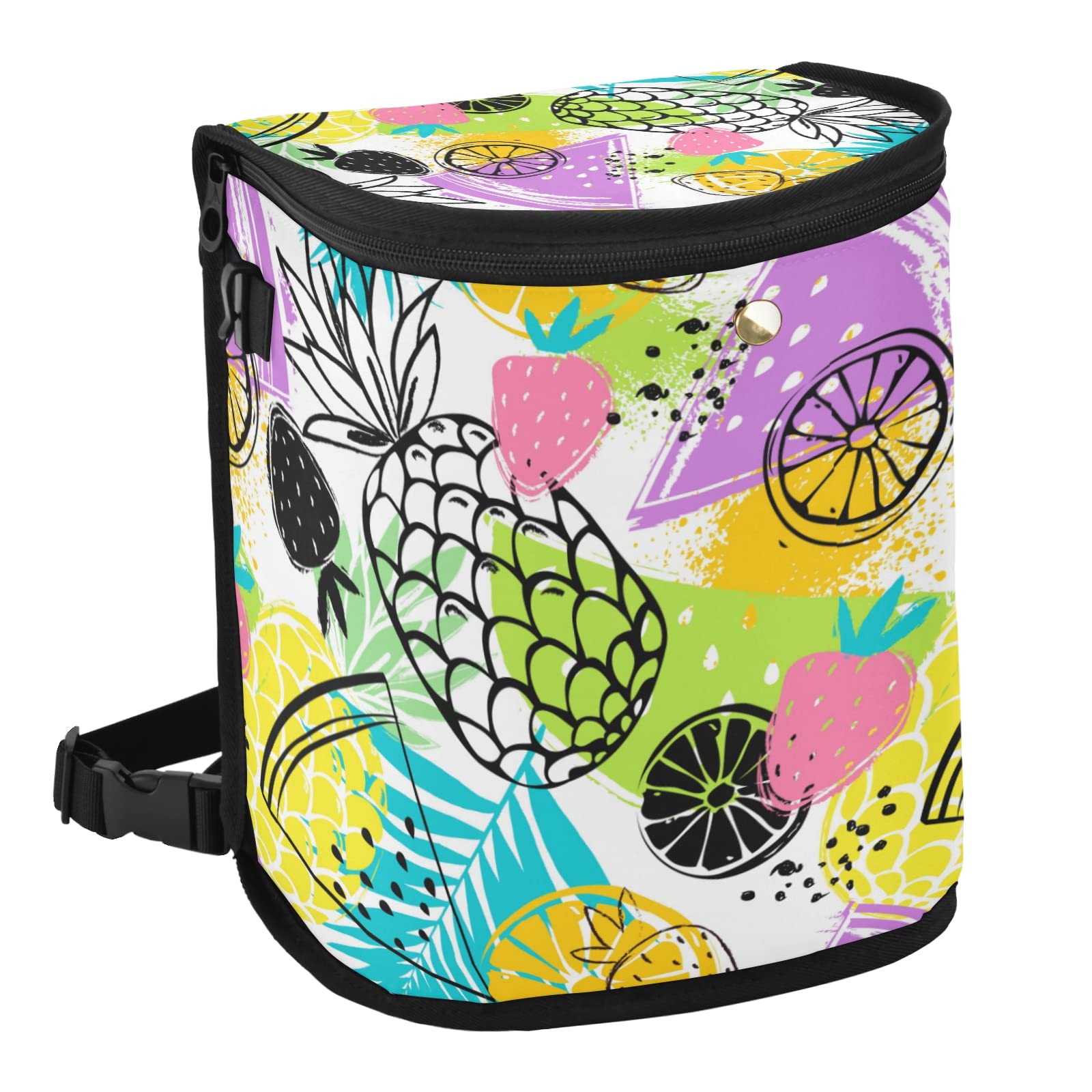 J JOYSAY Collapsible Hanging Car Trash Can - Leakproof Portable Garbage Bag for Car, Truck & Travel | Large Capacity Pineapple Design Trash Bin for Road Trips, Commuting & Family Travel