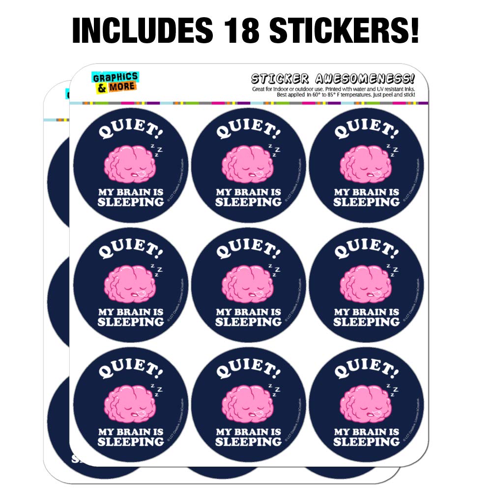 Funny Humor Stickers - 'Quiet My Brain is Sleeping' Planner & Scrapbooking Decals for Journals, Calendars, DIY Crafts | Perfect for Bullet Journals, Gift Wrapping, and School Supplies