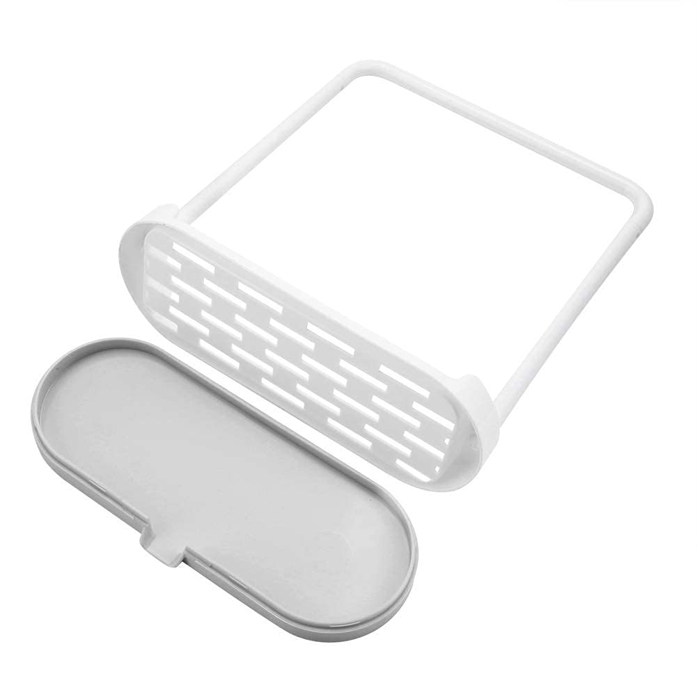 2 in 1 Kitchen Sink Organizer - Sponge & Dish Rack Holder with Soap Dispenser | Space Saving Sink Caddy for Sponges, Towels & Dish Rags (Gray) | Perfect for Small Kitchens & Apartment Sinks