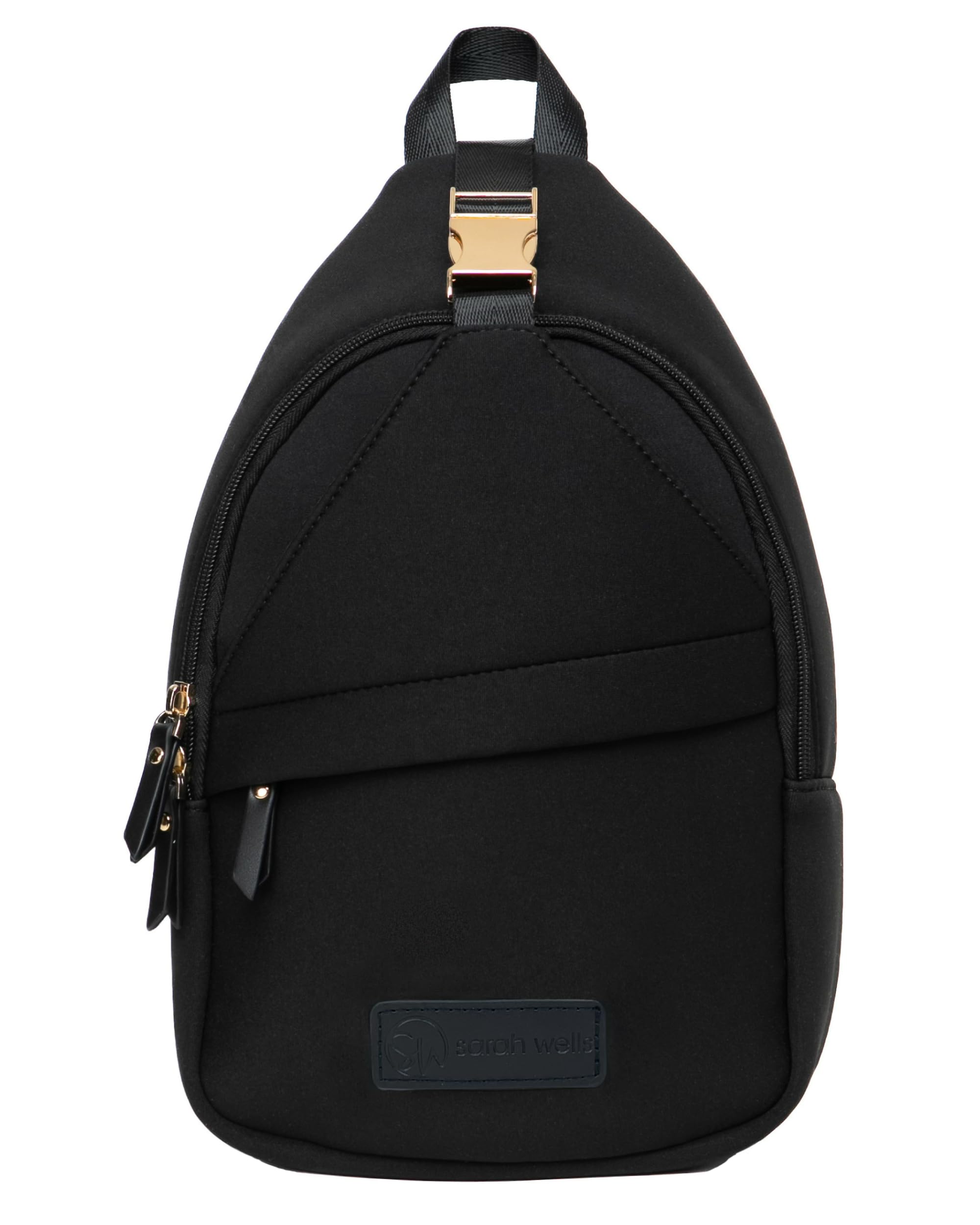 Sarah Wells Allie Sling Bag - Neoprene Breast Pump Bag - Machine Washable & Insulated - Hands-Free Pumping for Nursing Moms - Perfect for Work, Travel & On-the-Go (Black)