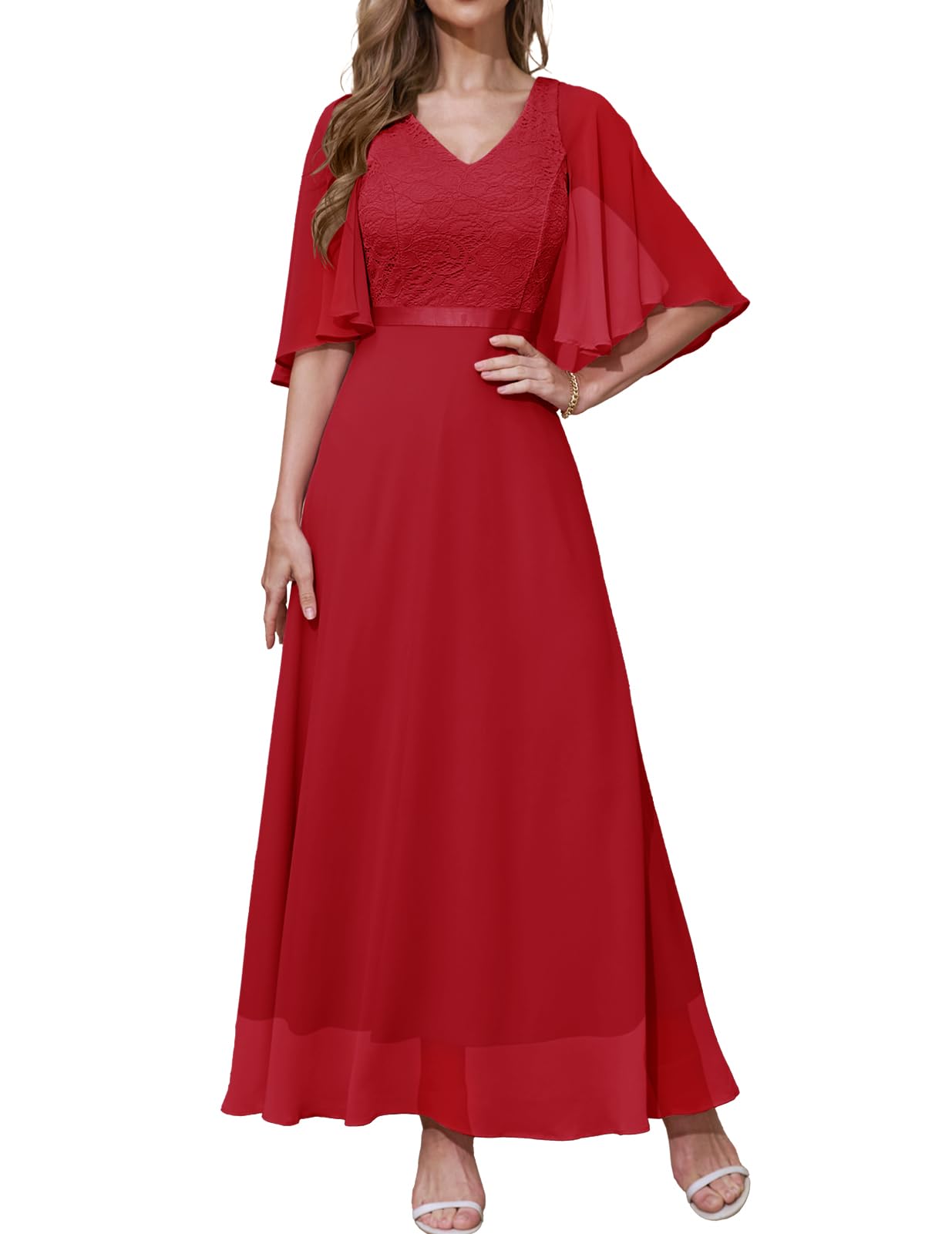 DRESSTELLS Women's Formal Wedding Guest Dress - Elegant 2025 Summer Bridesmaid Gown for Prom, Church & Special Occasions | Perfect for Weddings, Parties & Evening Events