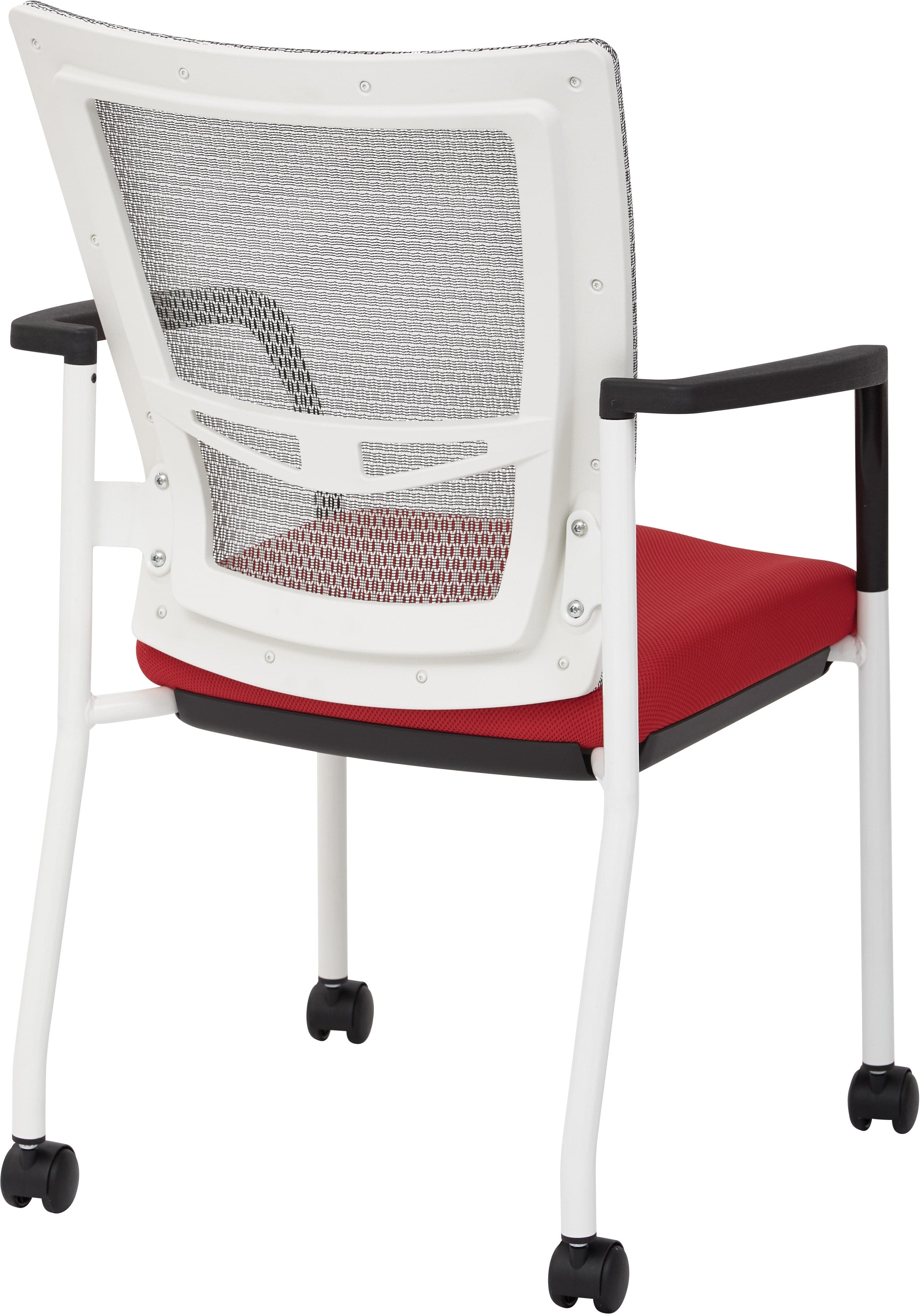 Office Star ProGrid® Mesh Back Visitor Chair with Casters - Ergonomic Office Guest Chair with Adjustable Height & Swivel Base [8840W] - Perfect for Reception Areas, Conference Rooms & Home Offices