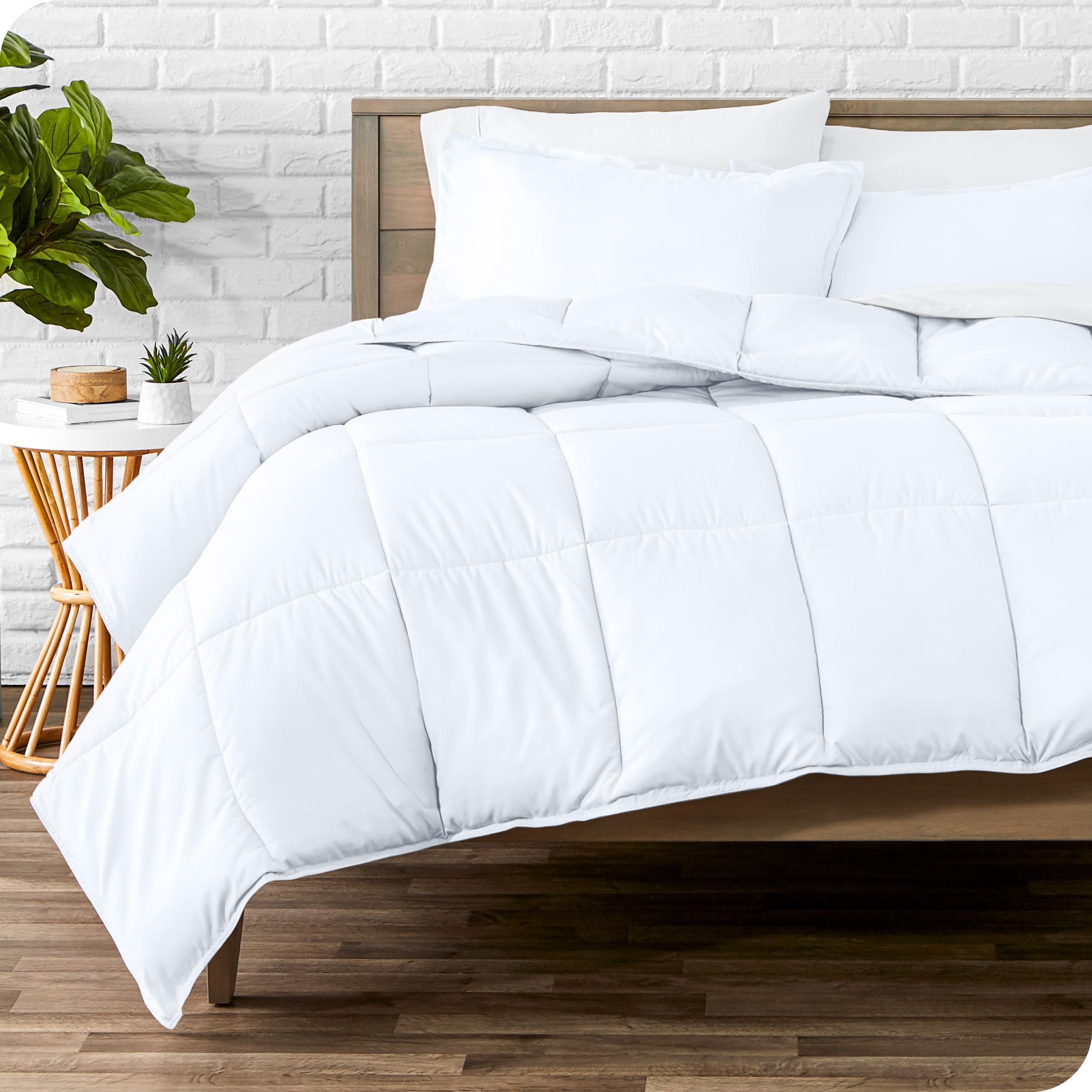 Bare Home Oversized Queen Comforter Set - Ultra-Soft Goose Down Alternative - Premium 1800 Series All Season Bedding - White Luxury Bedding for Master Bedroom & Guest Room Comfort
