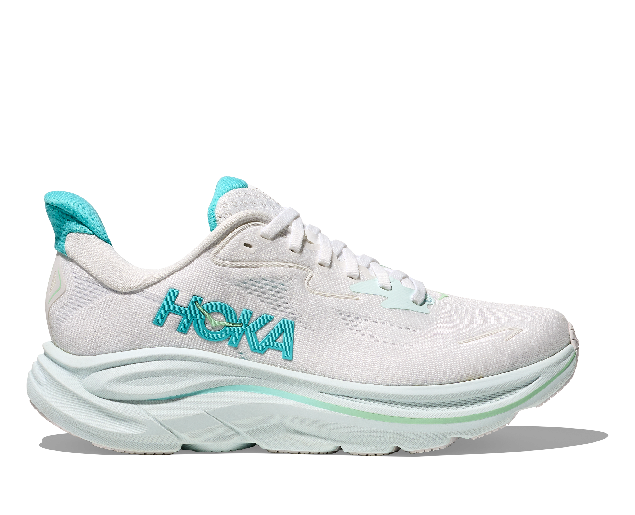 HOKA Women's Clifton 10 Running Shoes - Lightweight Cushioned Sneakers for Women (White/Cielo Blue) | Perfect for Road Running, Jogging & Everyday Comfort