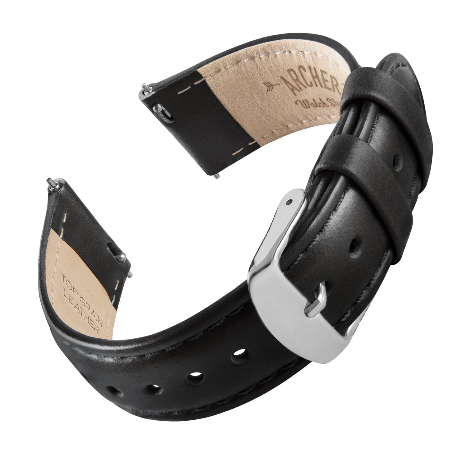 Premium Top Grain Leather Quick Release Watch Bands for Men & Women - Archer Watch Straps - Perfect for Dress Watches, Everyday Wear & Business Occasions