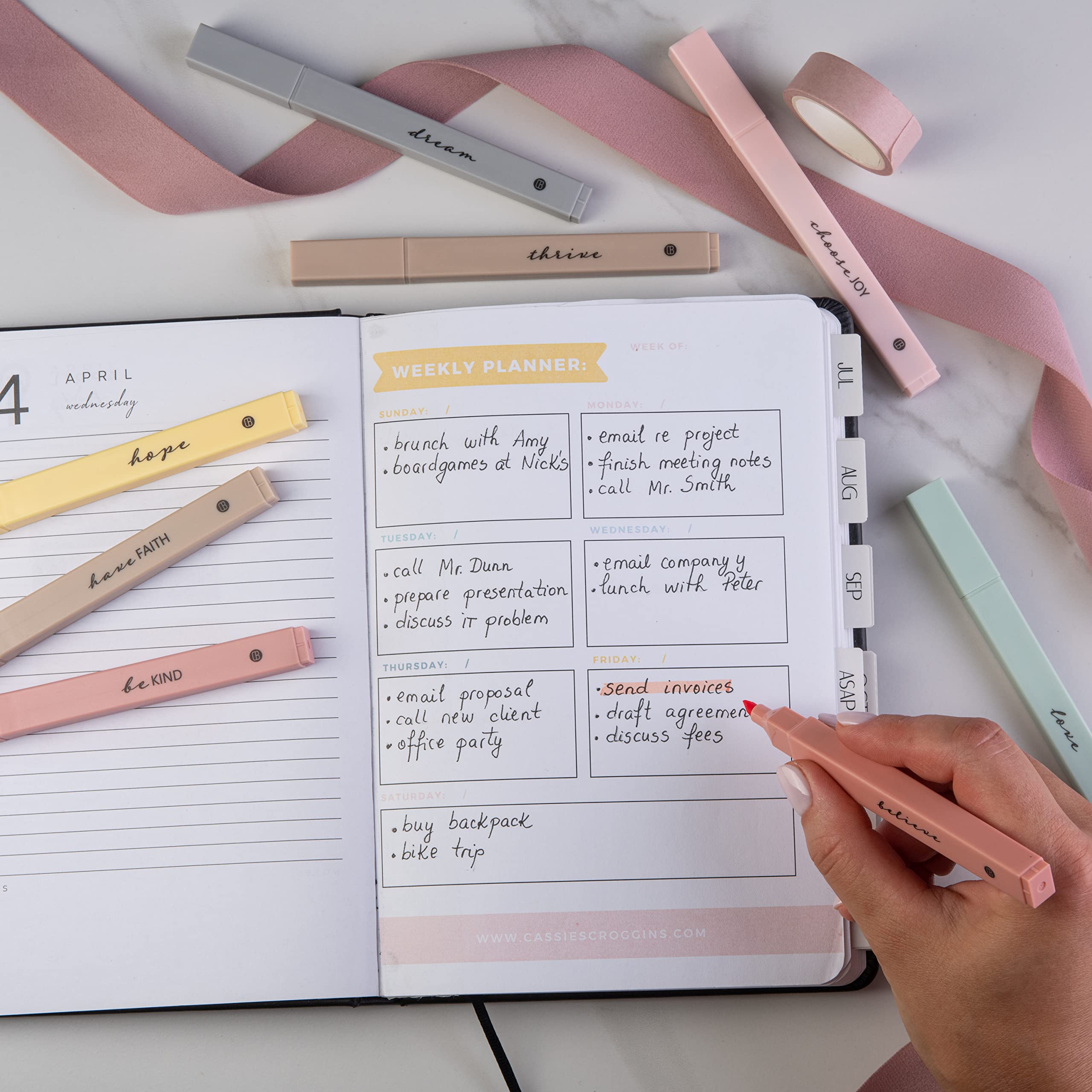 Bible Highlighters 8 Pack - No Bleed Quick Dry Pastel Markers for Bible Study & Journaling