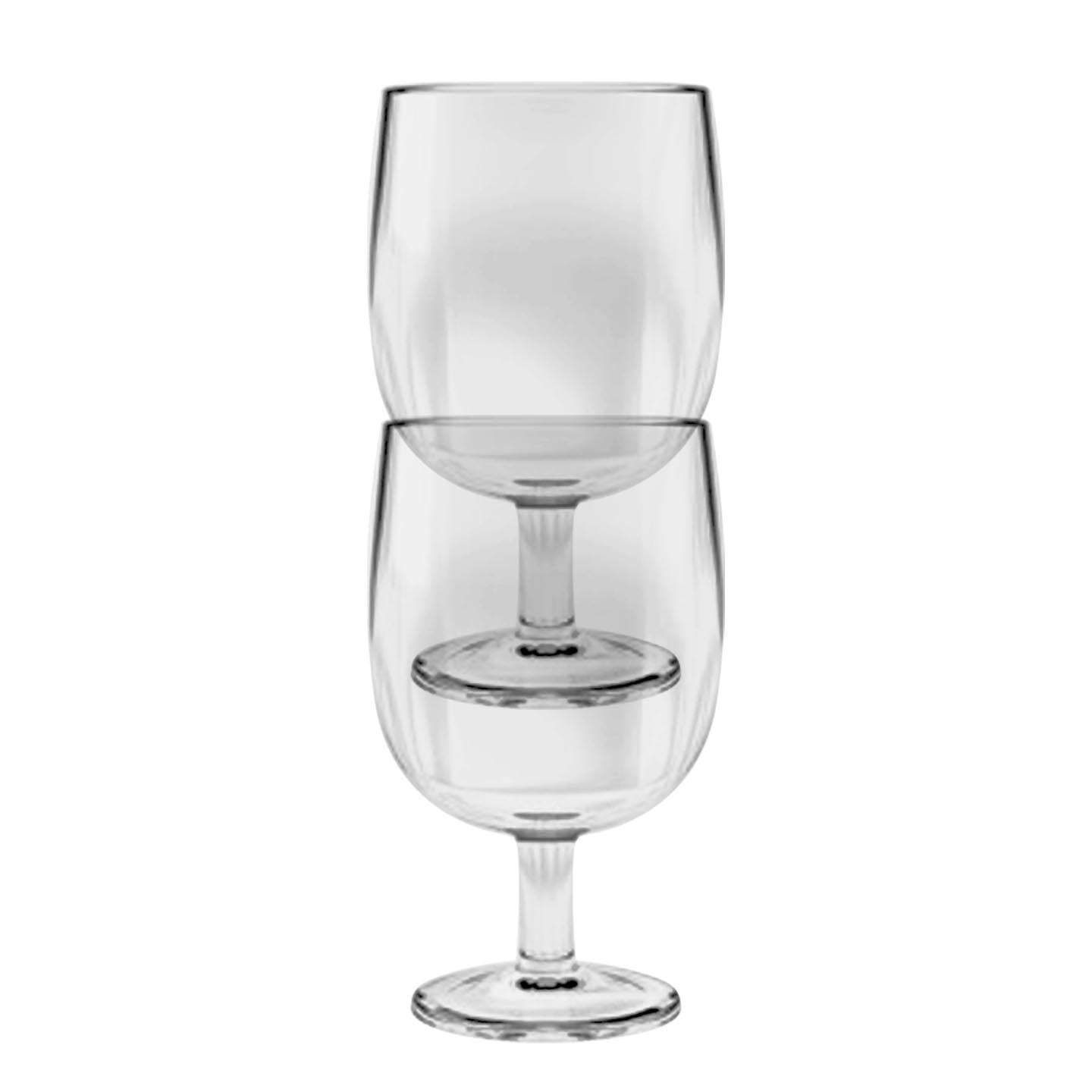Premium Clear Plastic Wine Goblet Set of 6 - 8.6 oz Stackable Cups for Parties, Picnics & Outdoor Dining - Shatterproof & Dishwasher Safe