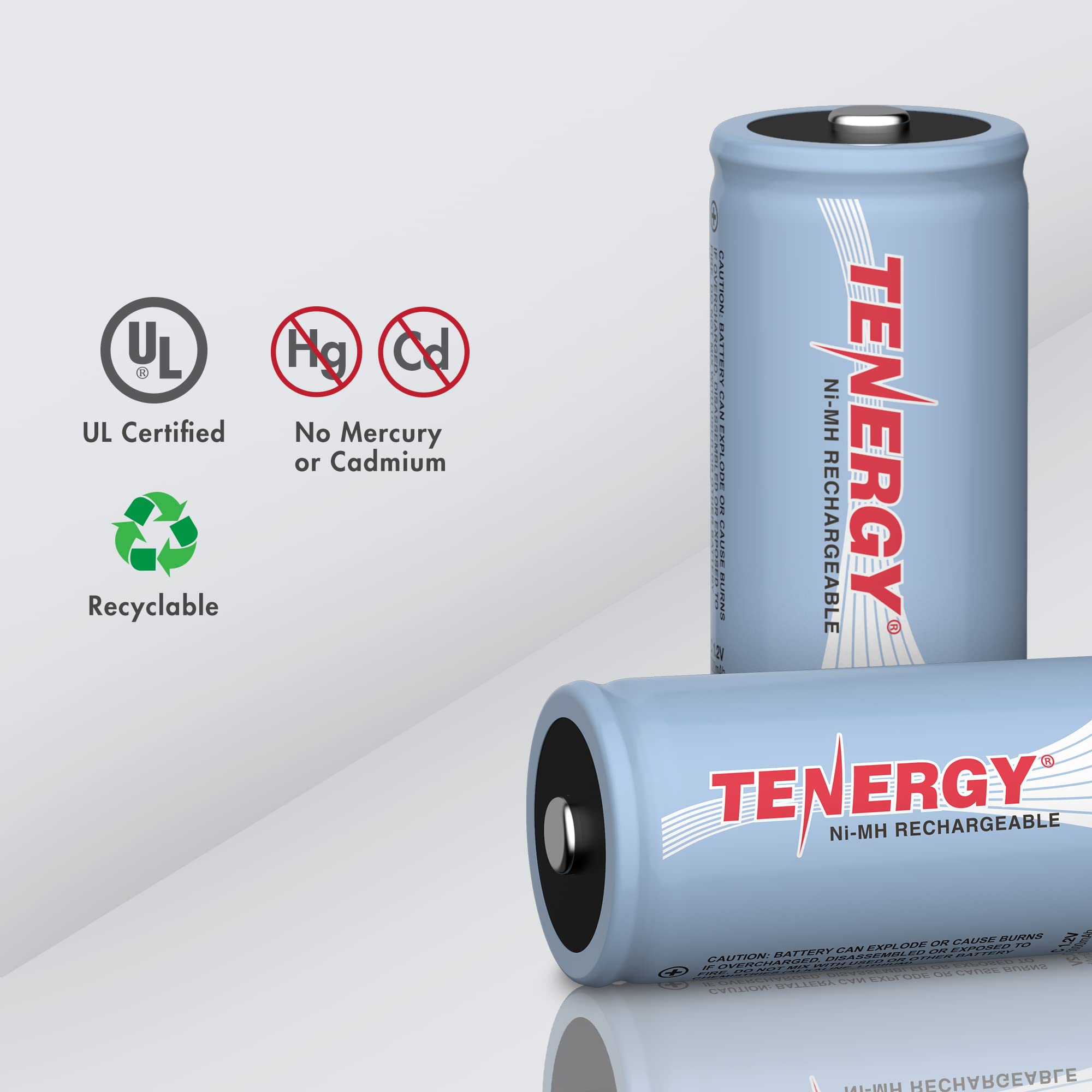 Tenergy C Size 1.2V 5000mAh NiMH Rechargeable Batteries - 48 Pack High Capacity Batteries for LED Flashlights, Kids Toys, Remote Controls, and Electronic Devices | Long Lasting Power for Home & Office Use
