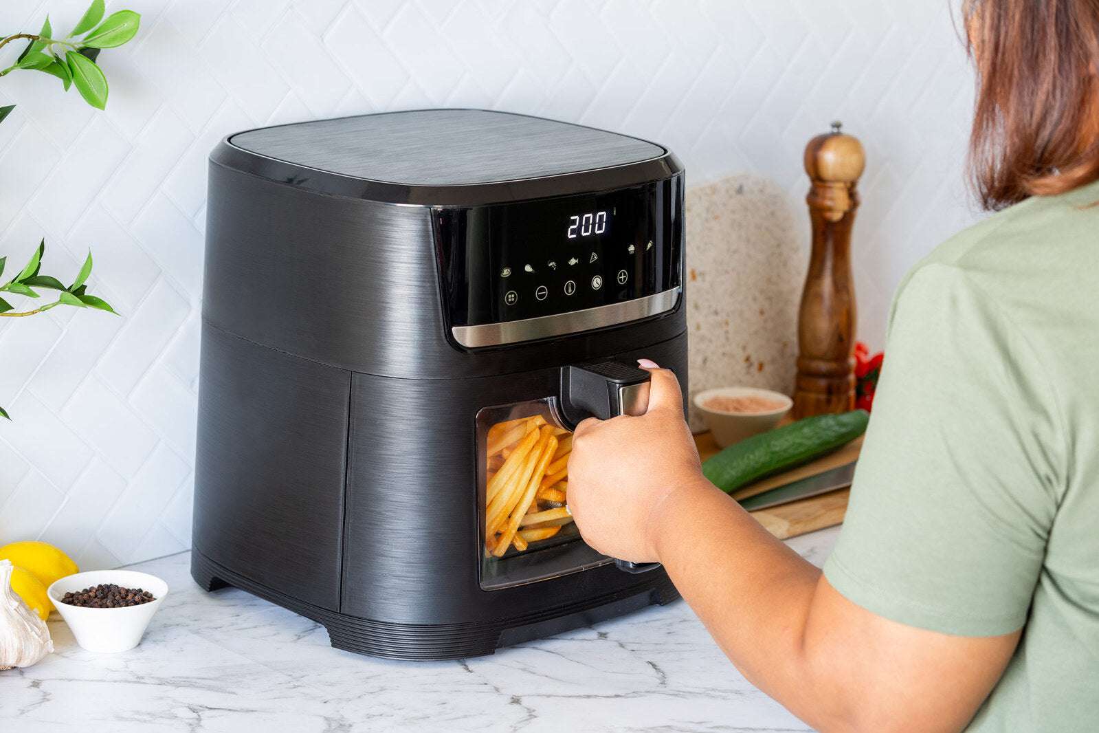1700W 10L Digital Air Fryer with Viewing Window - Large Capacity Oil Free Cooker for Healthy Meals | Perfect for Family Dinners, Party Snacks & Quick Weeknight Meals