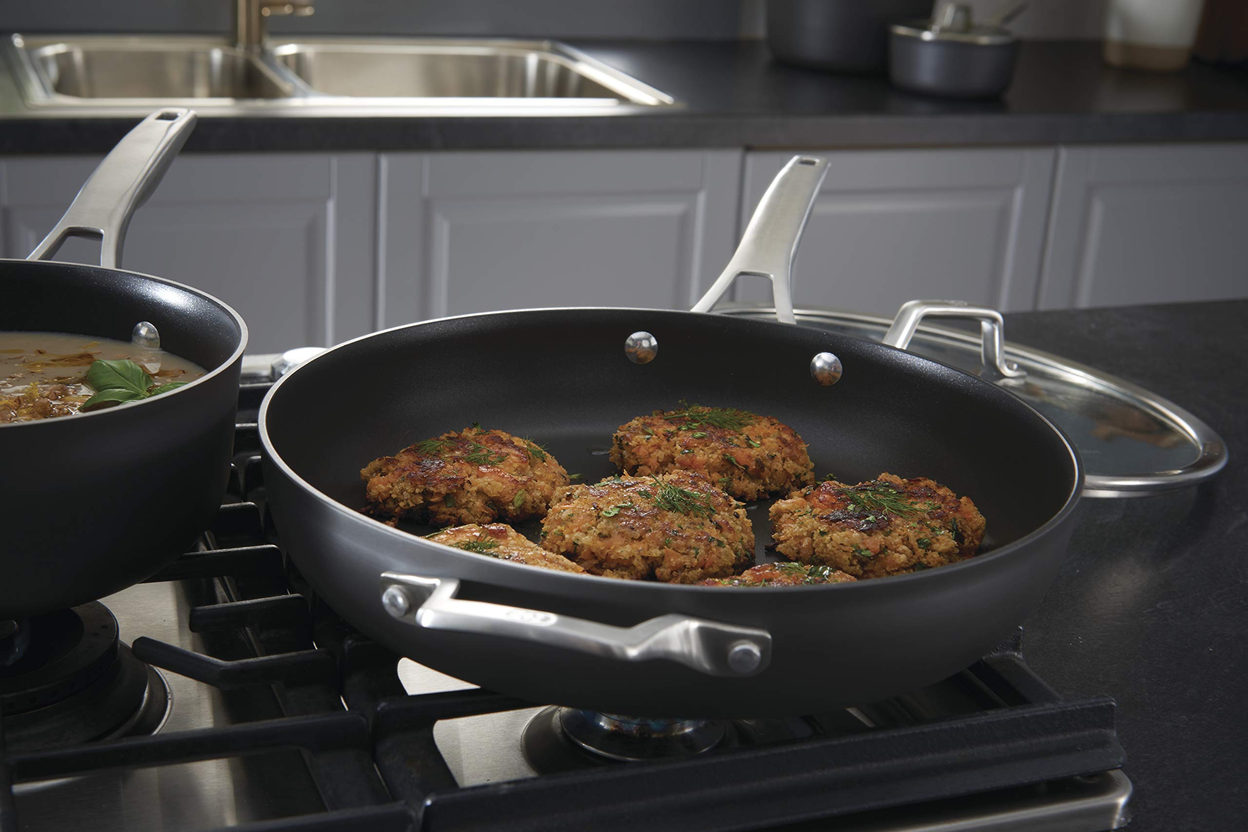Calphalon 11-Piece Nonstick Cookware Set - Pots and Pans with Stay-Cool Handles, Dishwasher & Metal Utensil Safe, Black - Perfect for Home Cooking, Meal Prep & Professional Chefs