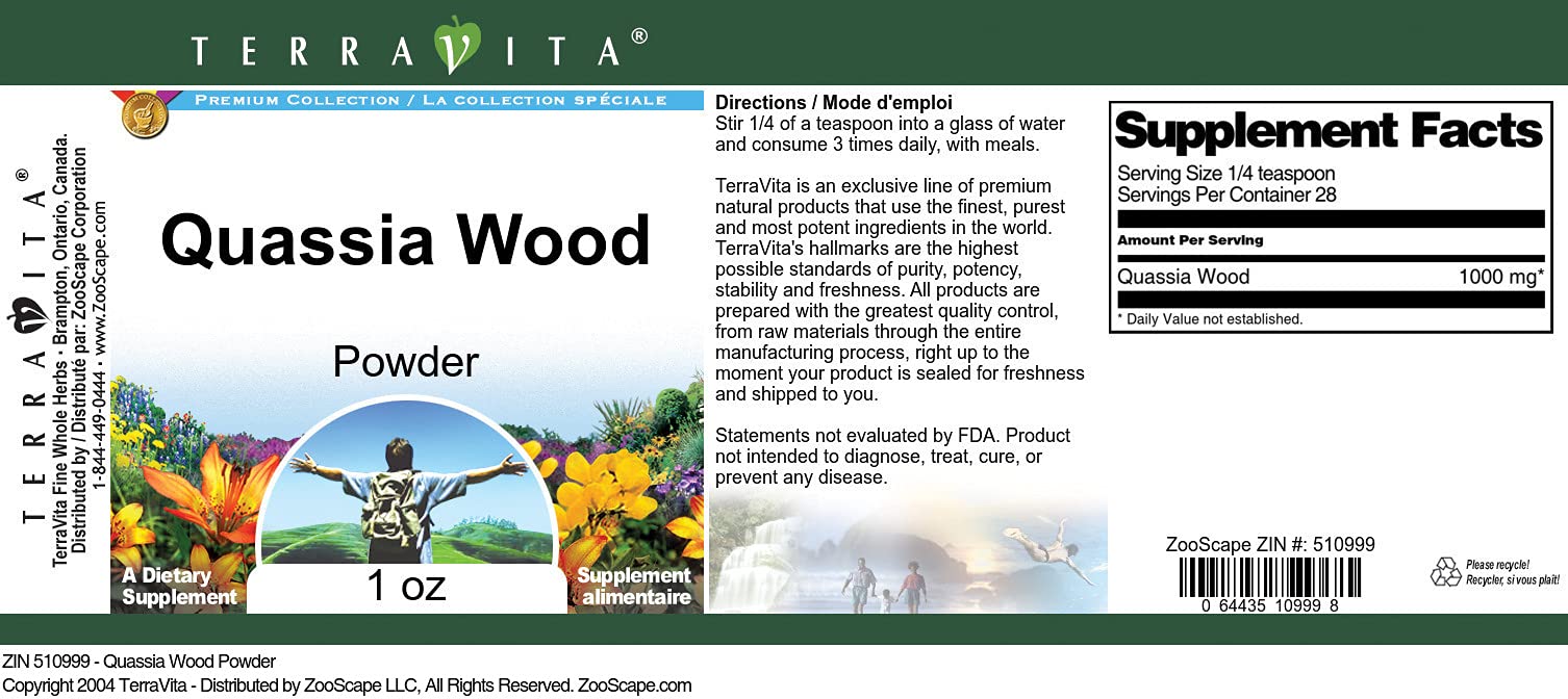 Quassia Wood Powder 1 oz (ZIN: 510999) | Natural Bittering Agent for Brewing, Herbal Remedies & Pest Control | Perfect for Home Brewers, Herbalists & Gardeners