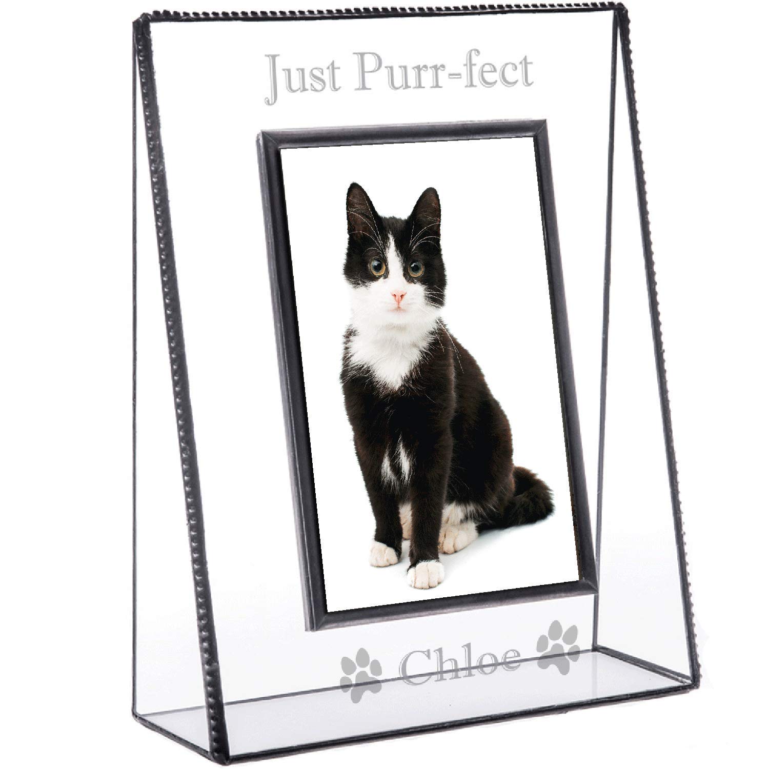 Personalized Cat Photo Frame - 4x6 Pet Memorial Keepsake for Home Decor