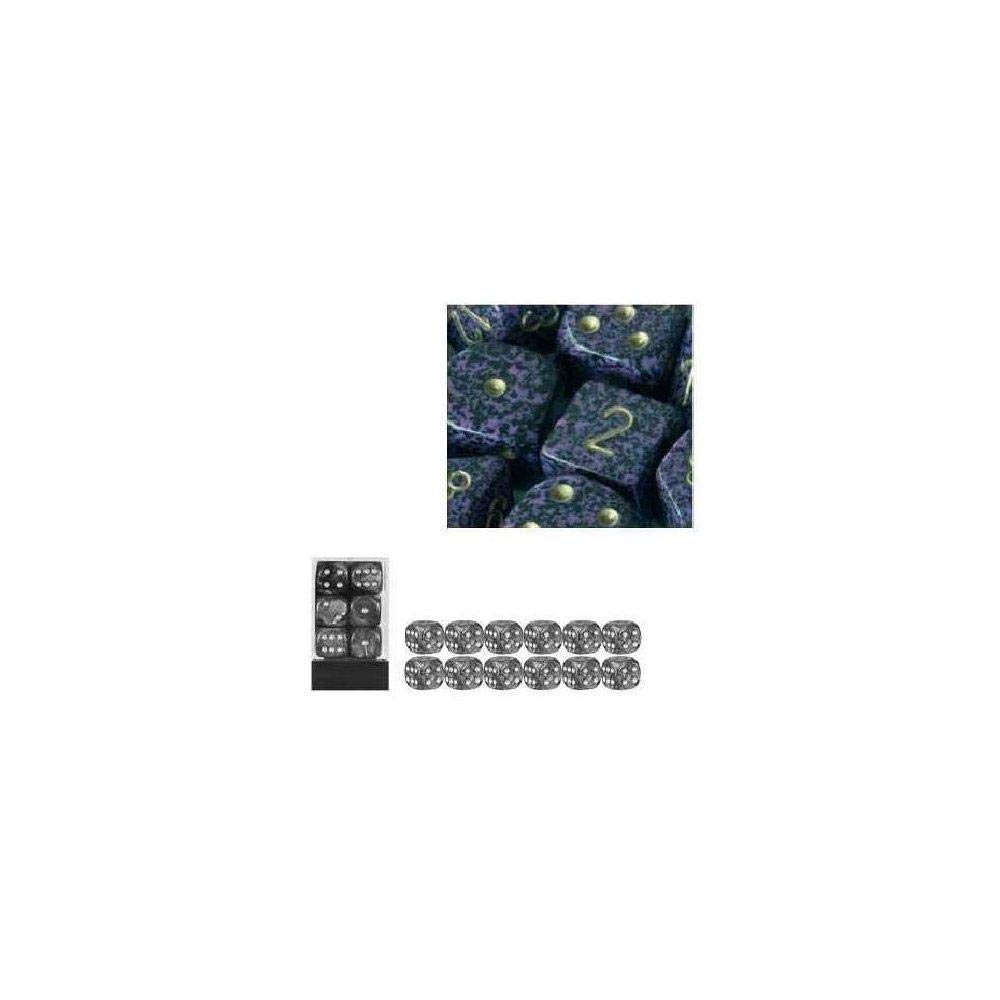 16mm D6 Speckled Dice Set - 12 Piece Polyhedral Dice Block for D&D, Pathfinder & Tabletop RPG Games | Hurricane Dice Collection for Roleplaying & Board Games