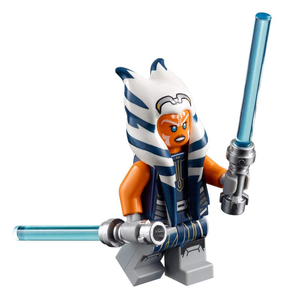 Lego Star Wars Ahsoka Tano Adult Minifigure with Dark Blue Jumpsuit & 2 Lightsabers | Collectible Building Toy from Set 75283 | Perfect for Star Wars Fans, Display & Play